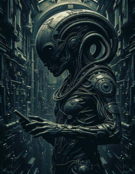 An alien scientist,  in a high-tech laboratory on Tensor.Art