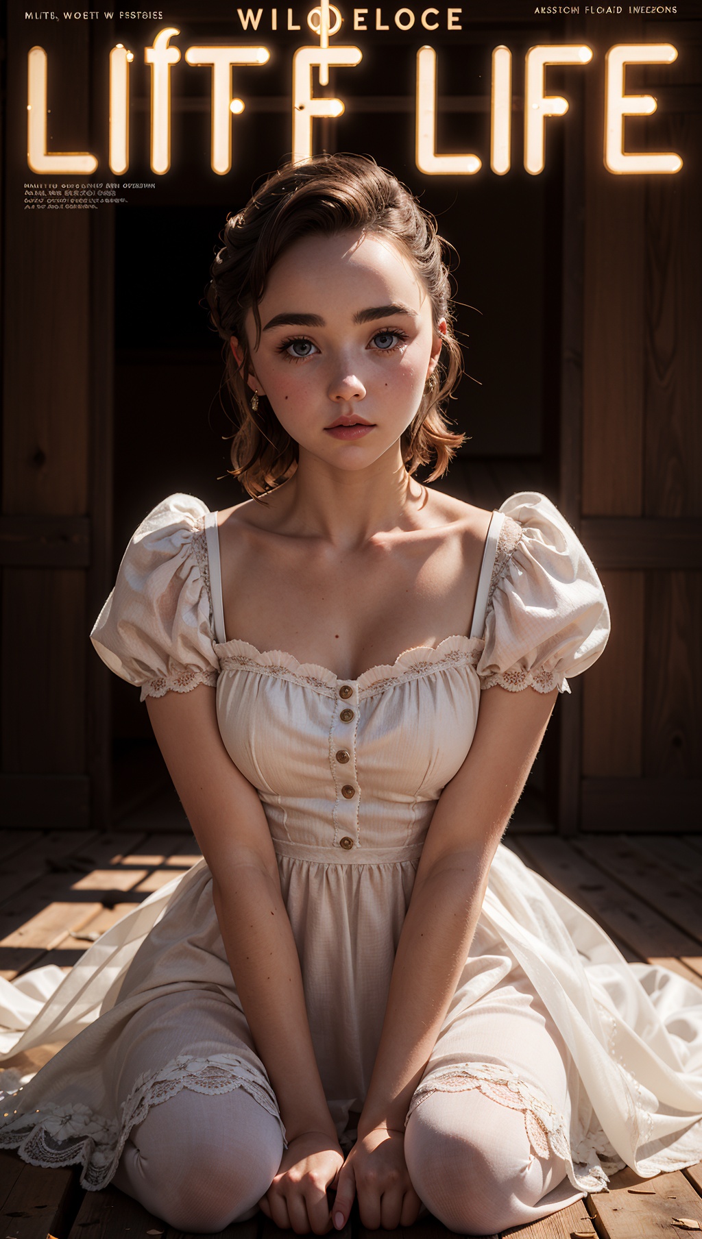 FlorencePugh,  Parisienne dress,  feminine pose on Tensor.Art