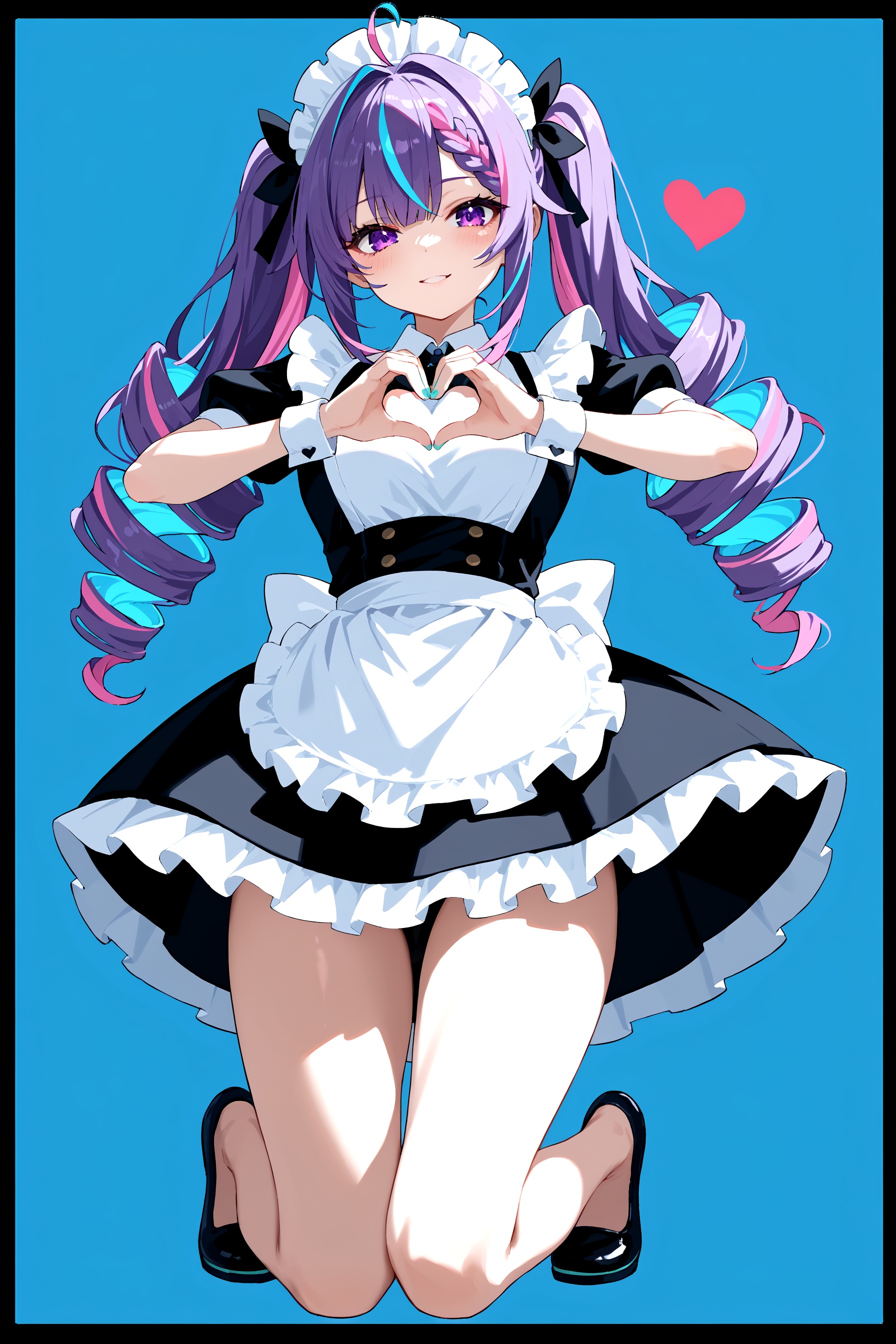 1girl,  ahoge,  aqua nails on Tensor.Art