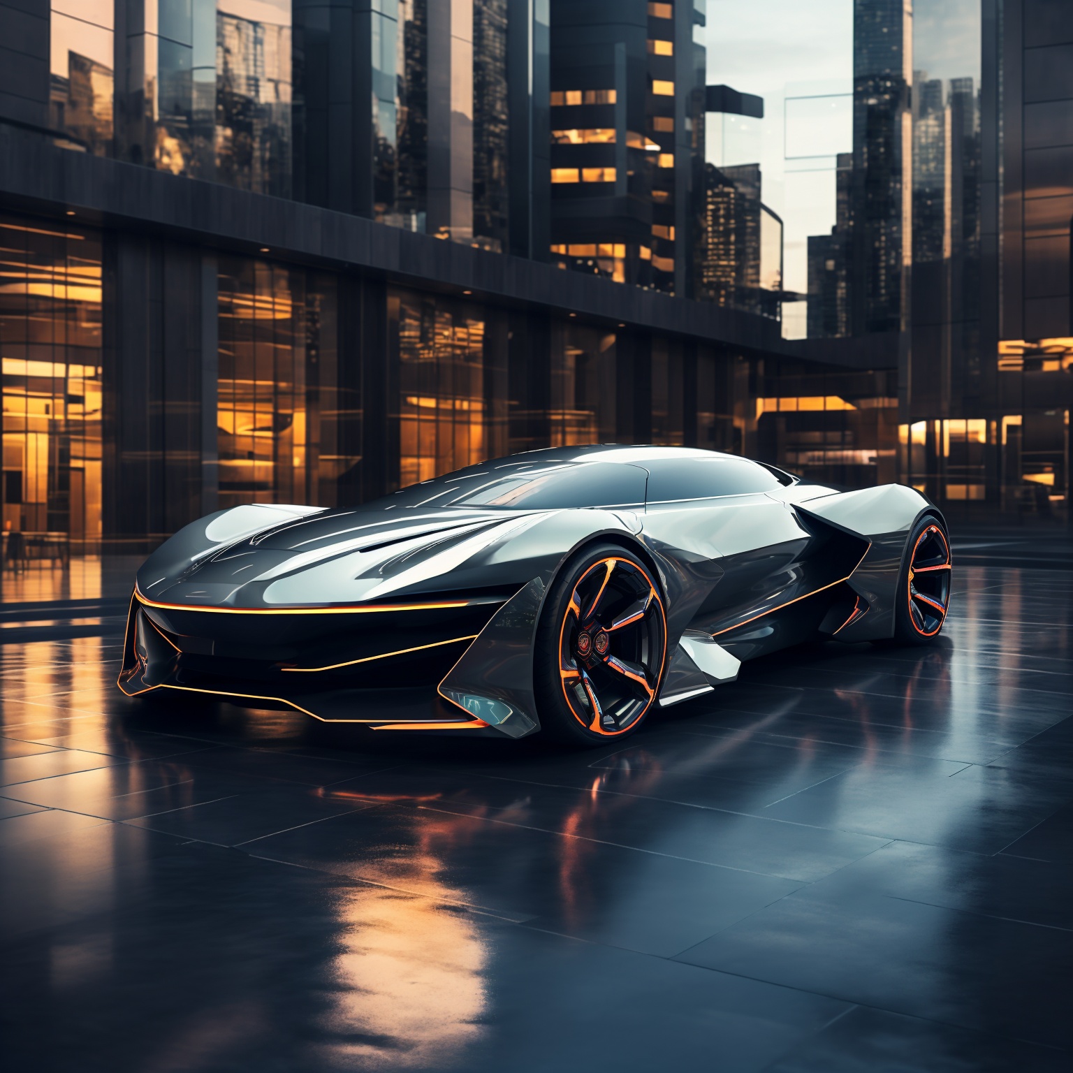 Futuristic car in an urban environment , red lights, light black and dark amber style, complex layers and textures, organic nature-inspired forms, streamlined design, clever lighting<lora:HTTP_20231128195717-000008:1>