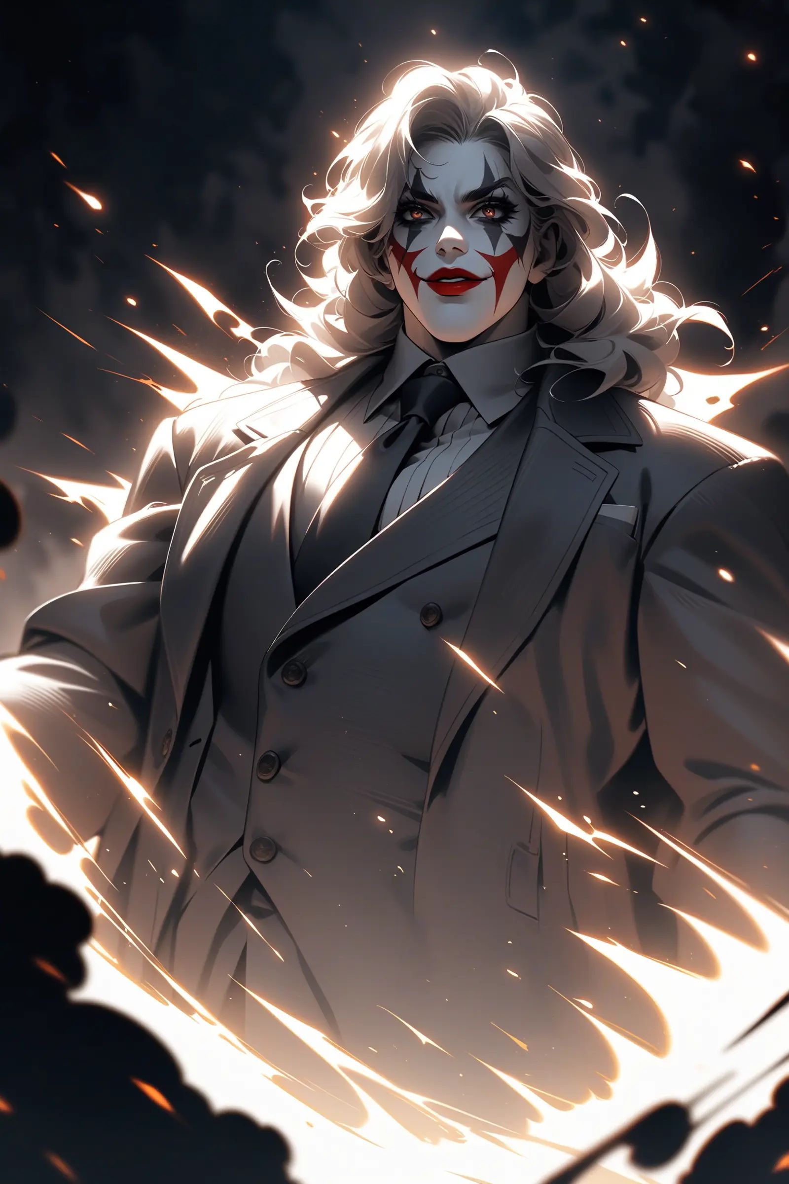 Joker risen from the ashes,  sparks,  8k on Tensor.Art