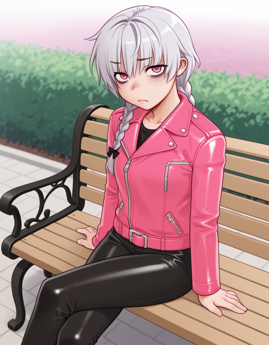 ktstylesolo1girl,  silver hair,  twin braids on Tensor.Art