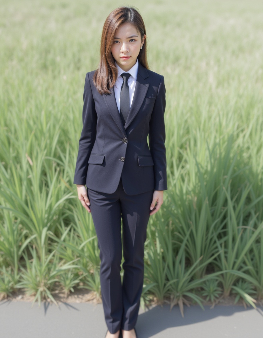 1girl,full body,realistic,suit,outdoors,
