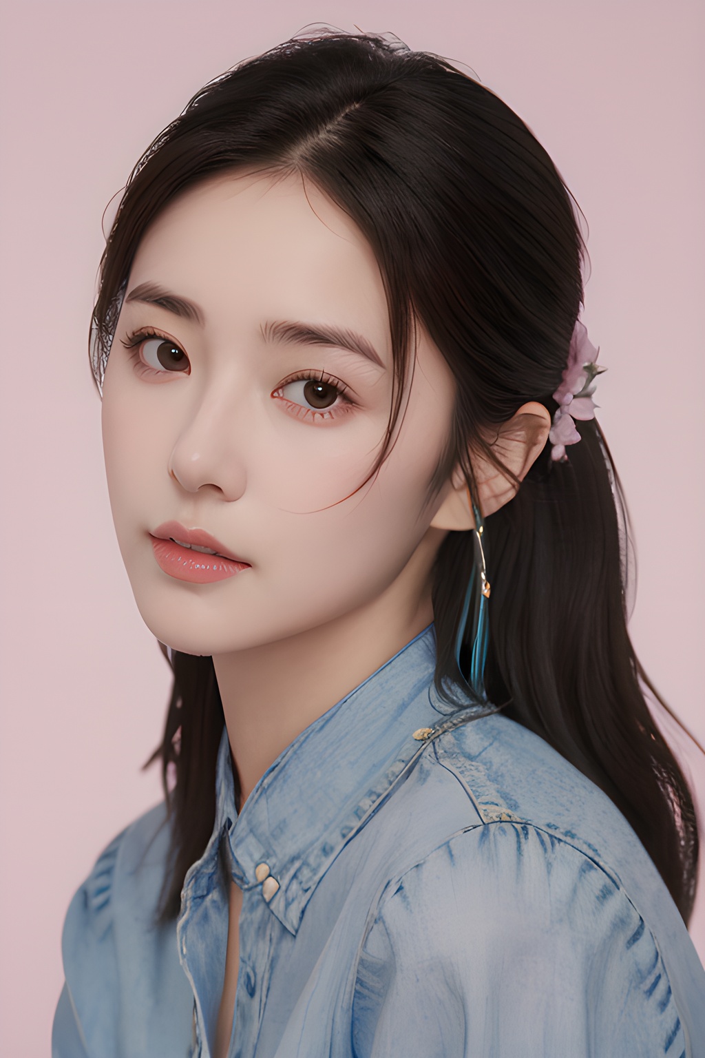 <lora:0808_09:0.7>,simple background,pink,, 1girl,realistic,masterpiece, best quality, photorealistic, HDR,detail