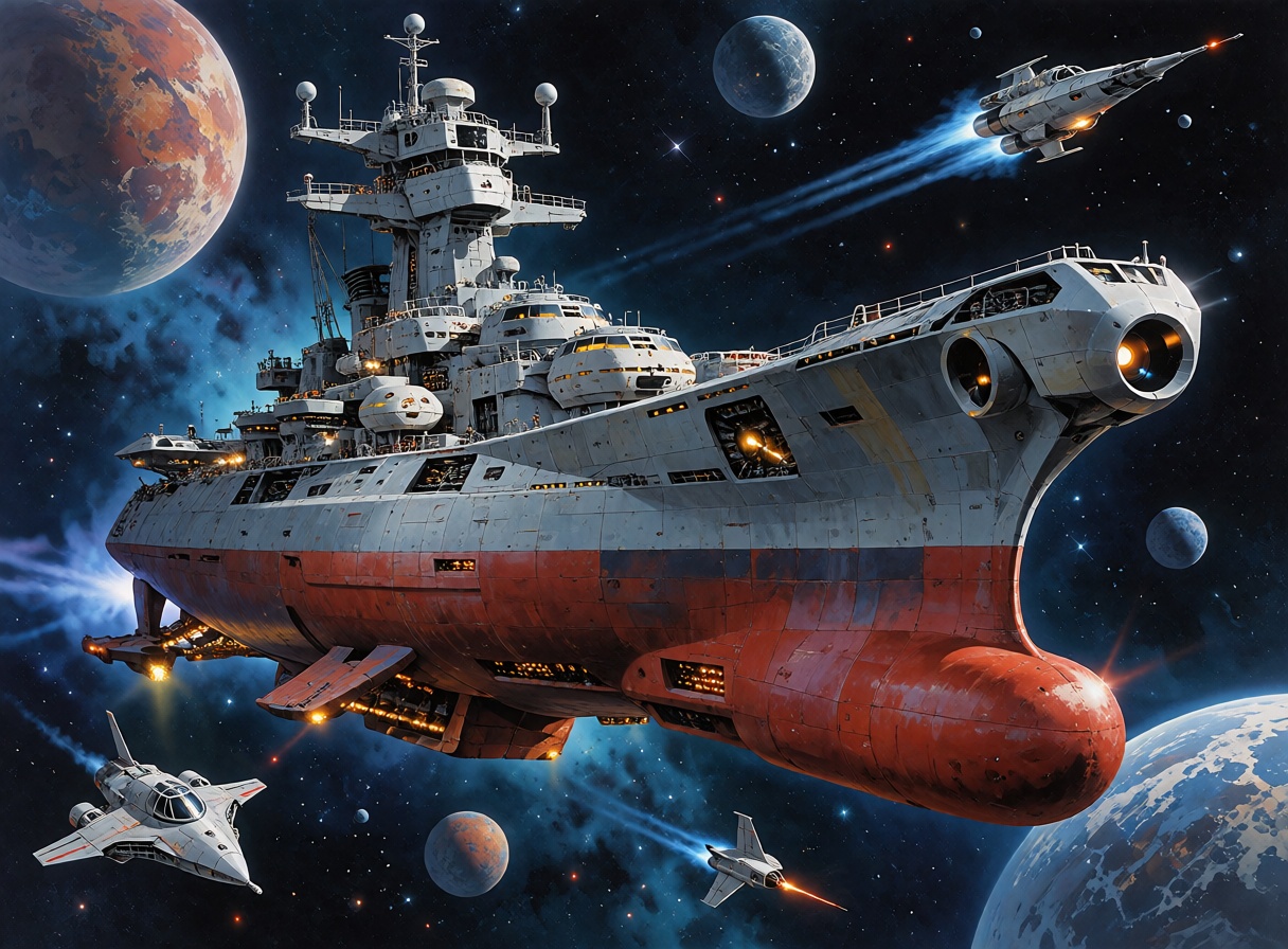 a space battleship on Tensor.Art