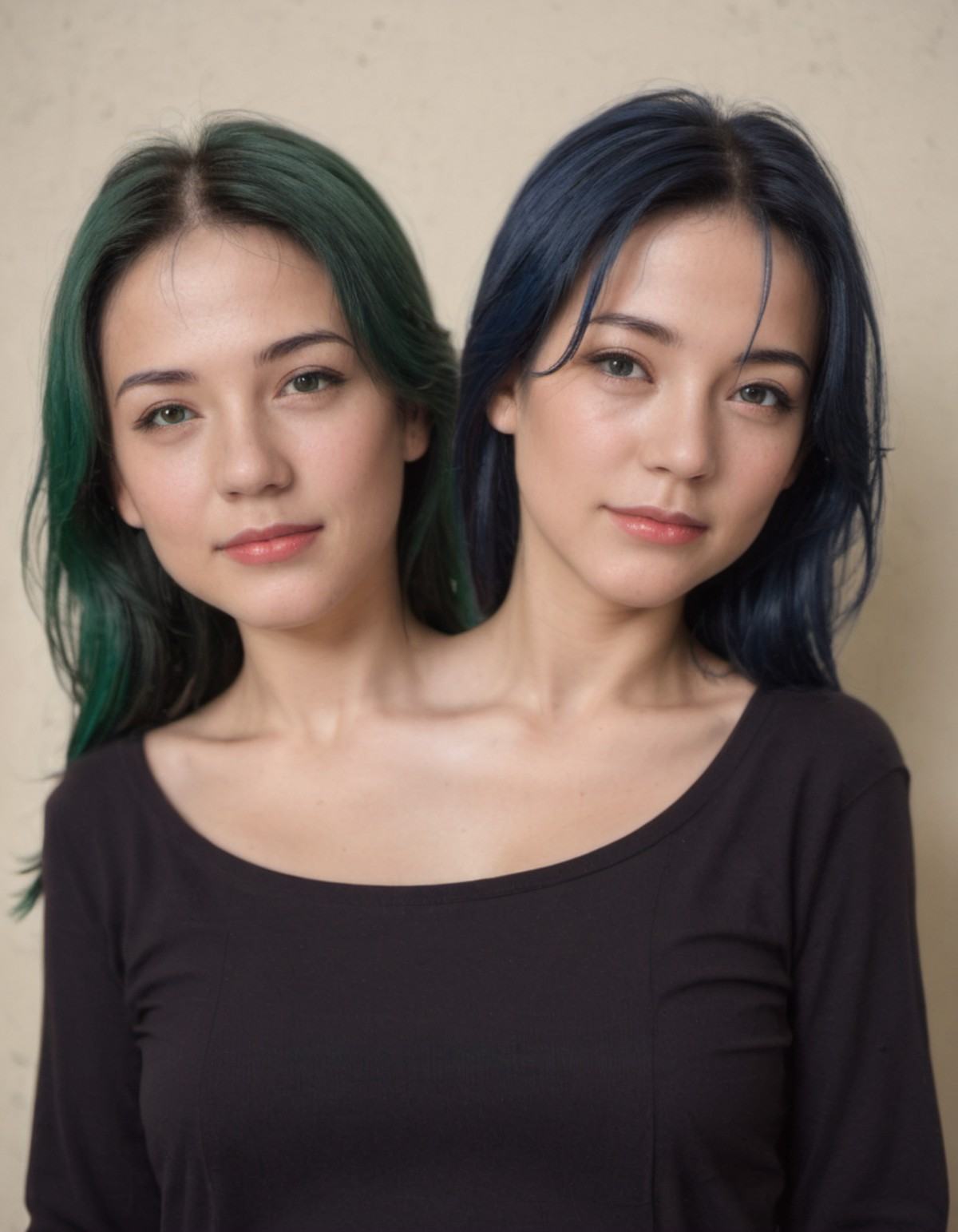 twoheads,  ,  green hair on Tensor.Art