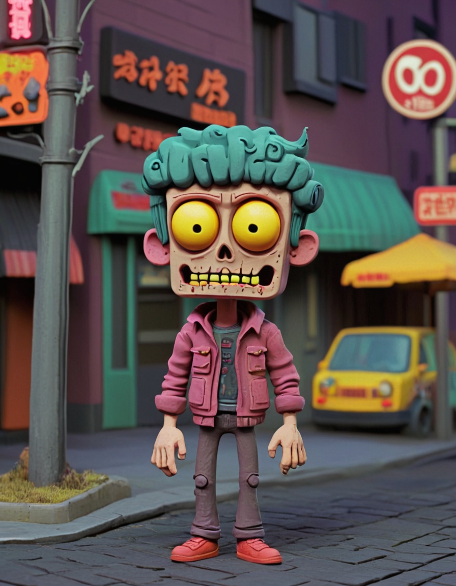 novuschroma51 style neo-tokyo street claymation on Tensor.Art
