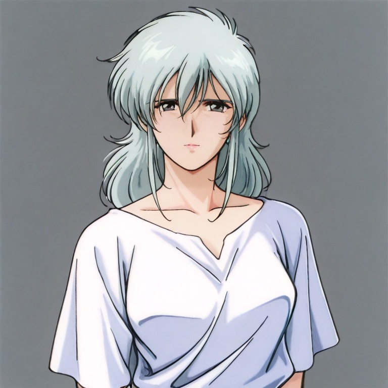 masterpiece, best quality,solo,(grey background:1.2),simple background,1girl,looking at viewer,  retro artstyle, anime_style, gundam_08ms_style, 1990s \(style\)<lora:uc0079-08ms-ill:0.8>