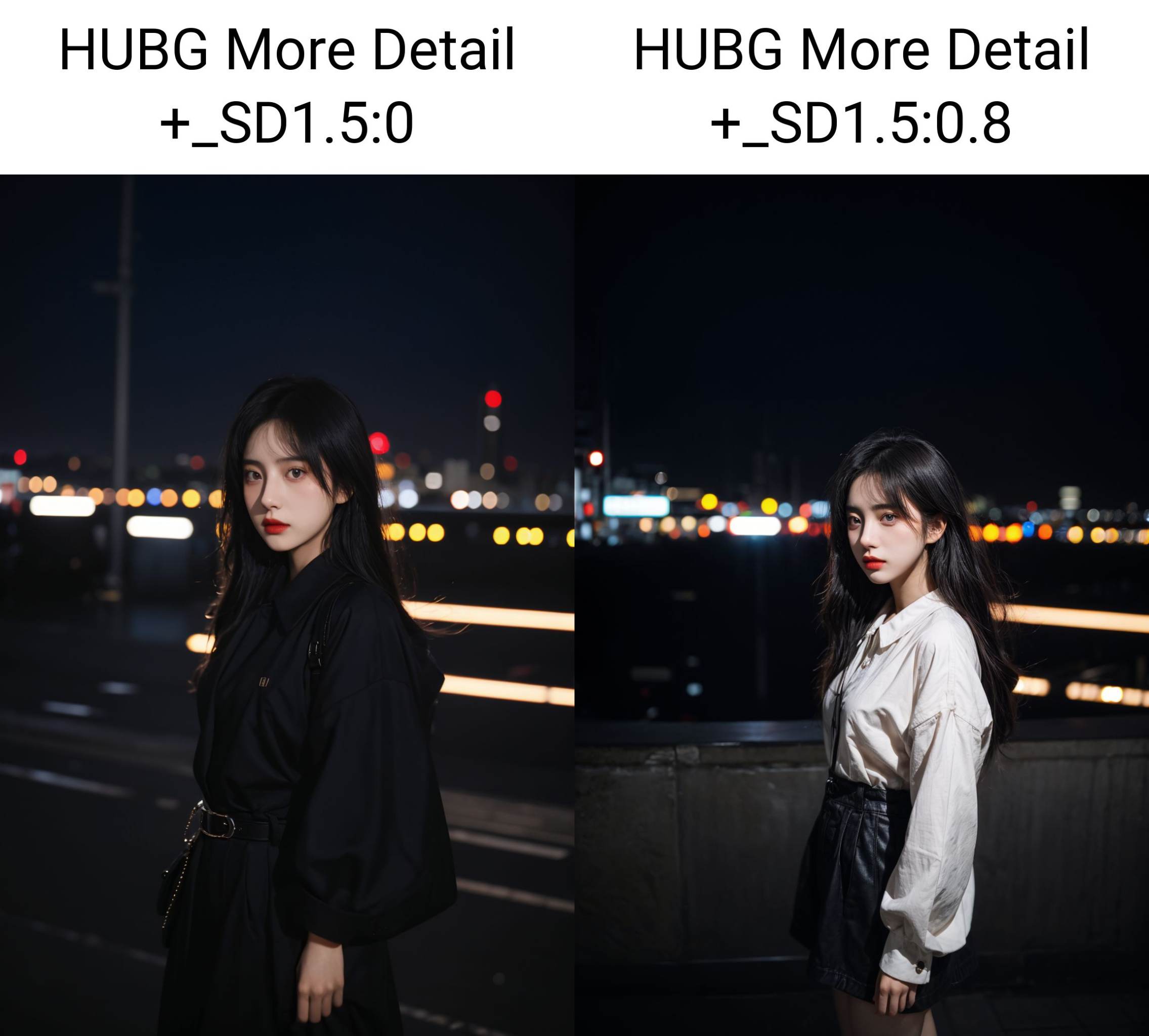 hubggirl,  Photo of a beautiful korean fashion model bokeh city night on Tensor.Art