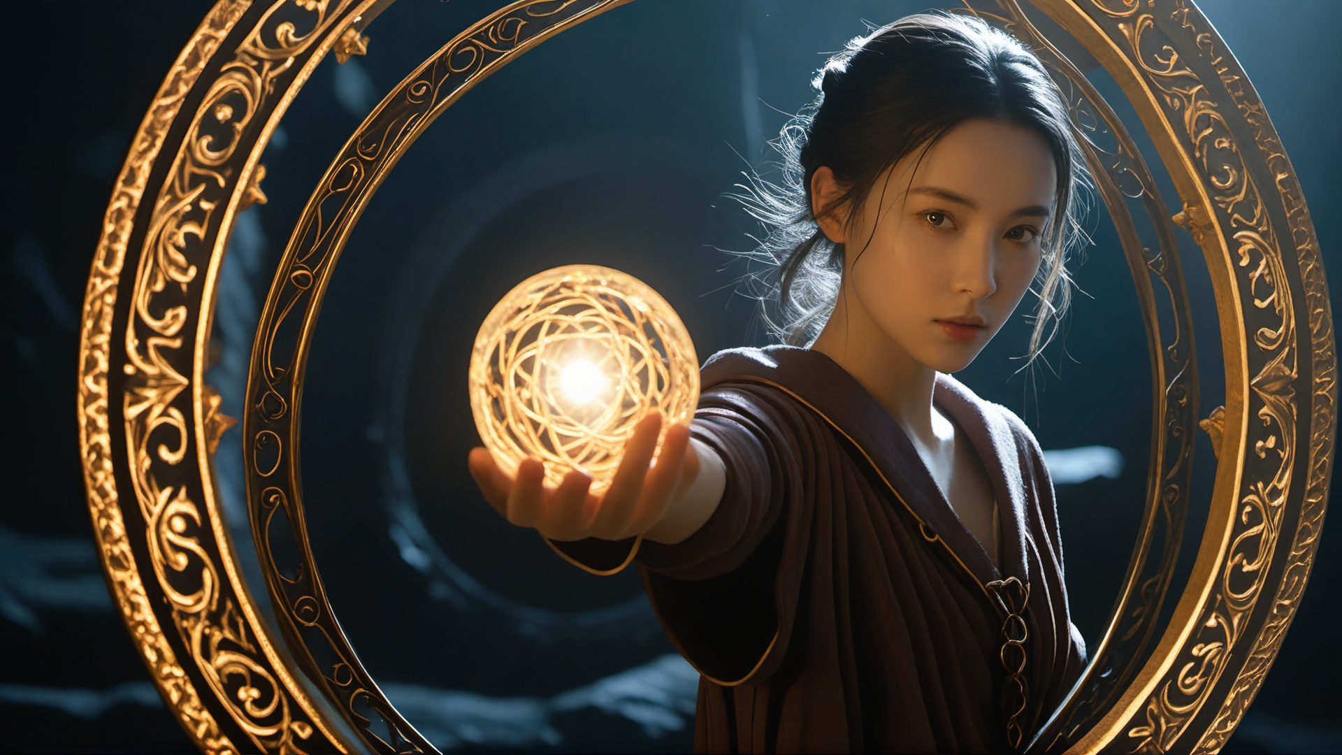 ((masterpiece)),((best quality)),8k,high detailed,ultra-detailed,(A girl:1.2),a fierce battle,intense battle,magical spells,swirling energy,dramatic clashes,Best quality,masterpiece,ultra high res,(photorealistic:1.4),magic circle,, cinematic,a sense of scale and narrative,ethereal scenes,peaceful solitude,stunning contrasts and shadow,introspection,8k,Photography,super detailed,hyper realistic,masterpiece,Depth of field,Bright color,Super lightsensation,Caustic,