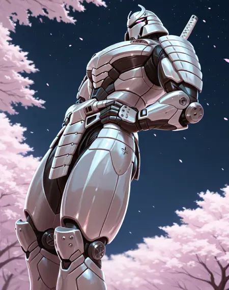 Silver Samurai,  robot,  armor on Tensor.Art