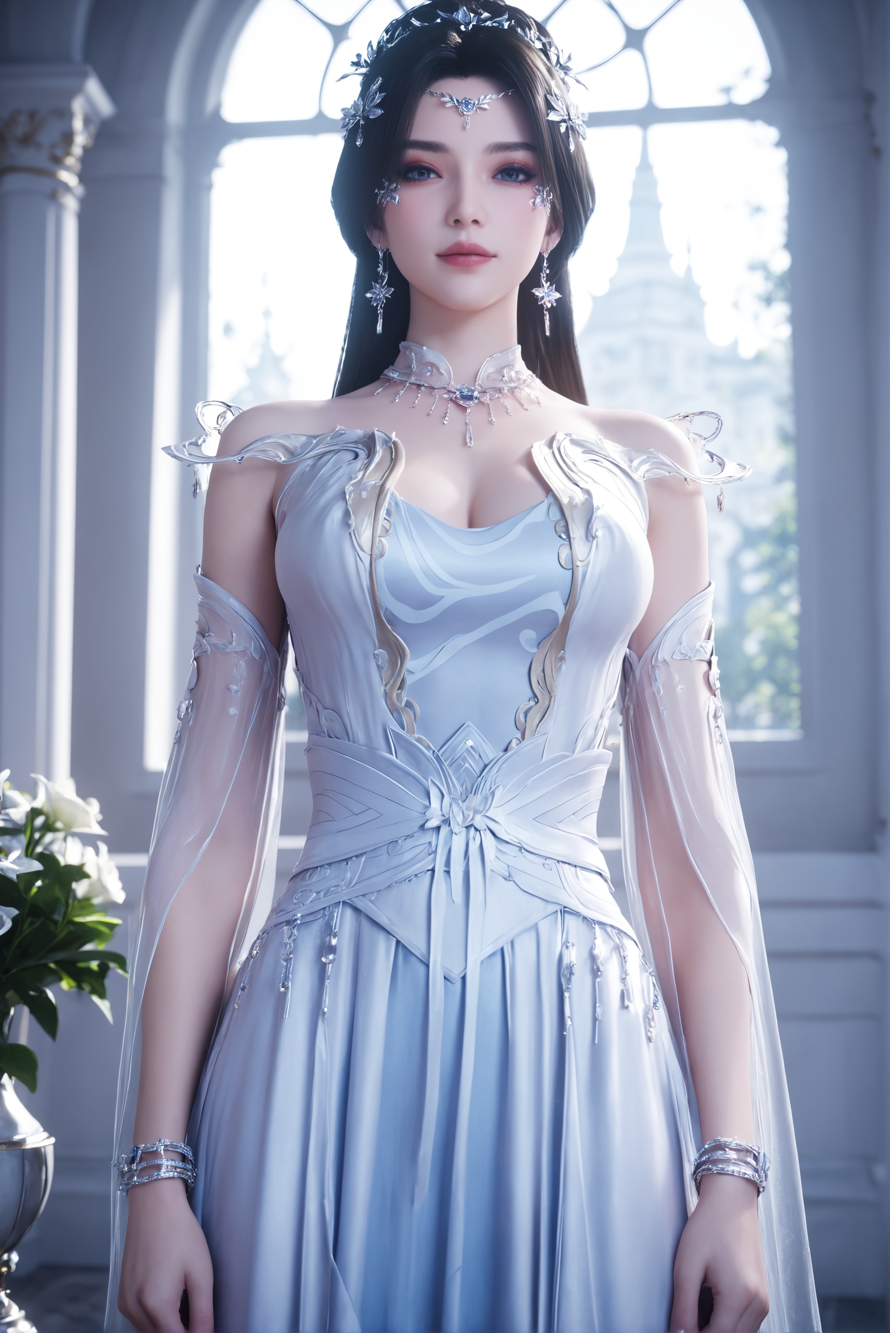 score_9,score_8_up,score_7_up,best quality,masterpiece,3d,ultra-detailed,high resolution,perfect lighting,flawless skin,sharp focus,Exquisite Craftsmanship,High-Resolution Beauty,Unparalleled Artistic Quality,extremely detailed CG unity 8k wallpaper,1girl,solo,<lora:安妙依:0.7>,cowboy_shot,dress,