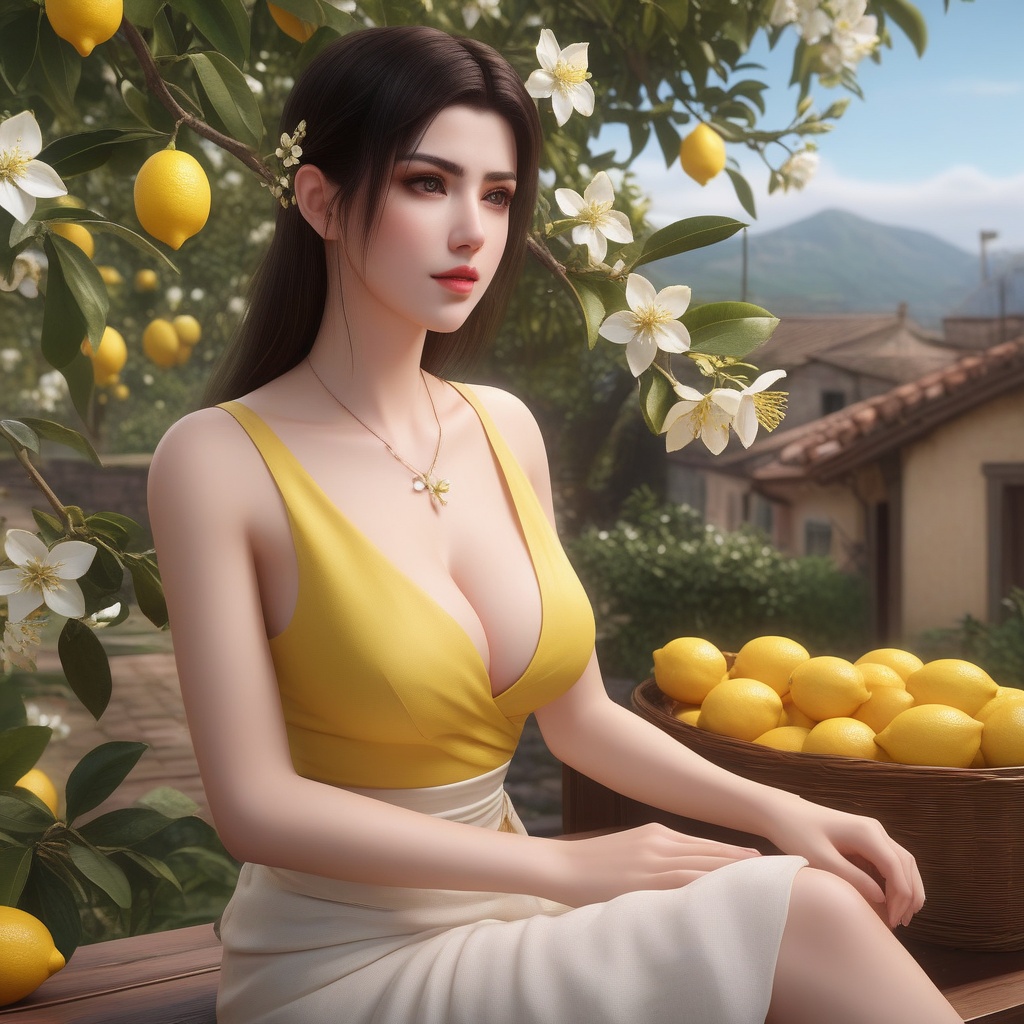 <lora:850-DA-XL-斗破苍穹-美杜莎-红色睡衣:0.8>, (,1girl, ,best quality, ),,  ,ultra realistic 8k cg, ,masterpiece, (( , )),,  fiction,mole, ,      , lemon blossoms,  (cleavage),,  (), ,,(sit),