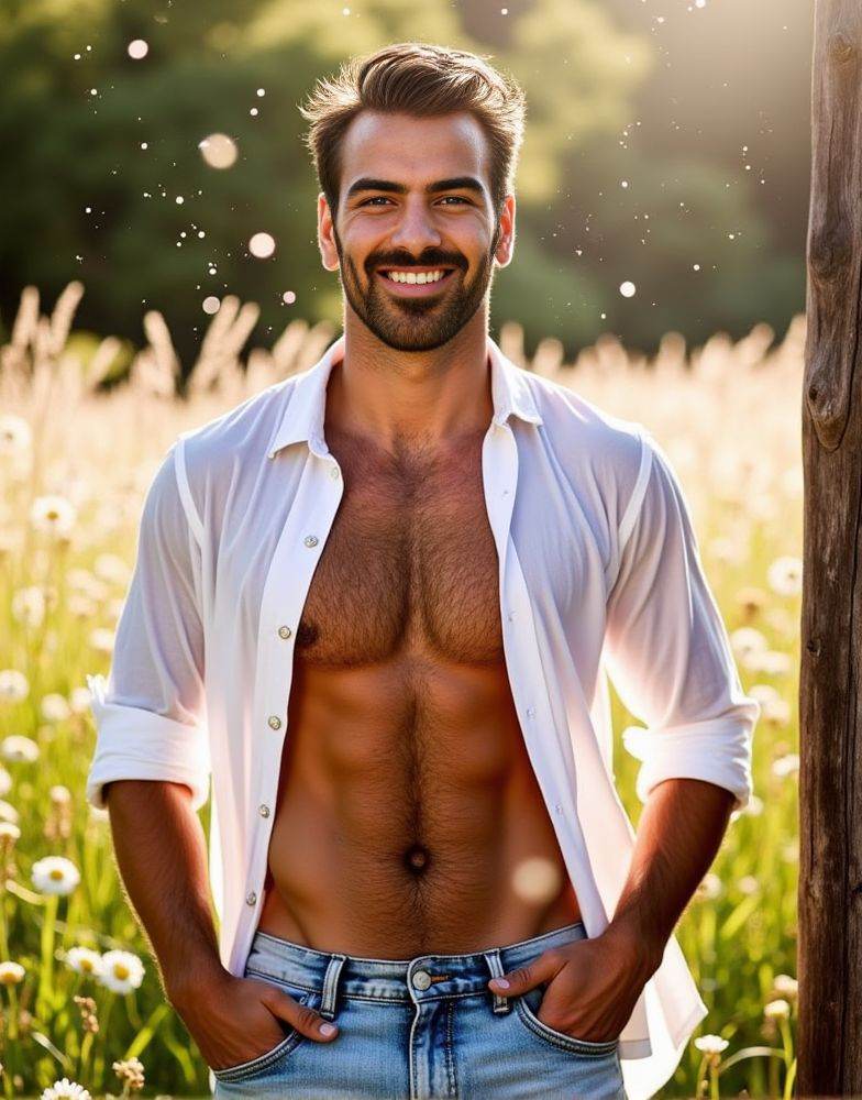 Nyle Dimarco ,  hairy chests and abs,  multiple pose positions on Tensor.Art