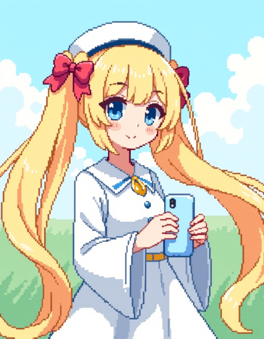 pixelart,  1girl,  blonde hair on Tensor.Art