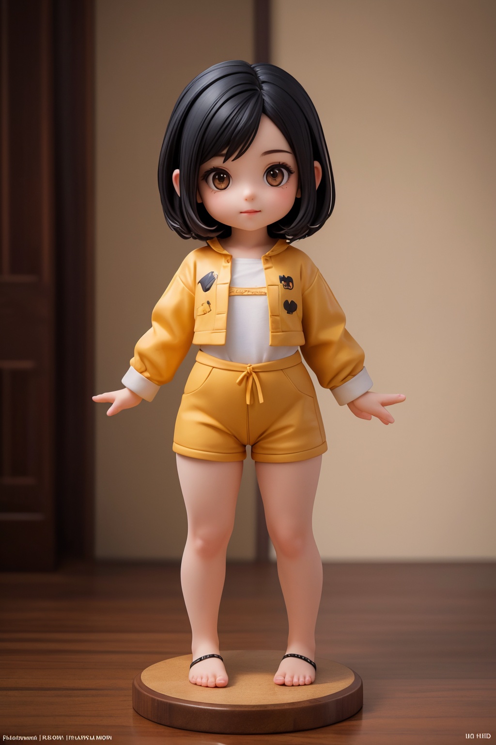 (best quality:1.4),(masterpiece:1.4),(photorealistic:1.4),(Realistic:1.2),(ultra high res, raw photo:1.4),(hdr, hyperdetailed:1.2),(8K:1.2),cinematic photo 1girl,(chibi:1.1),black hair,full body,