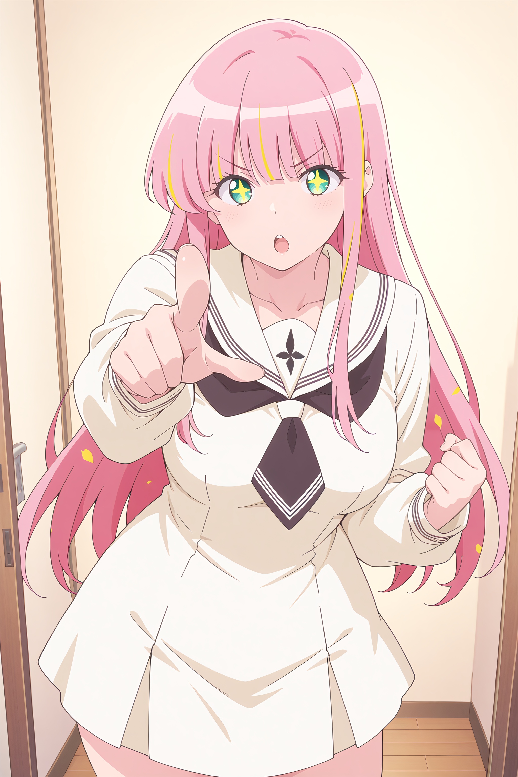 Hanaori-Meteor,  1girl,  pink hair on Tensor.Art