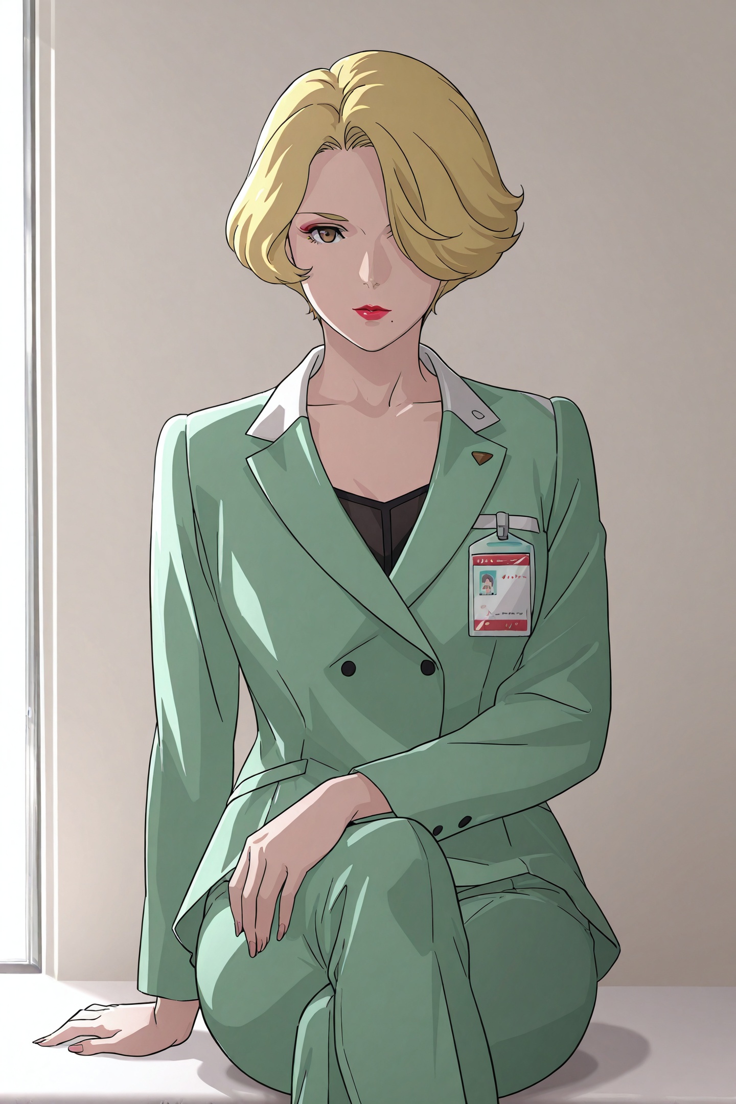 Mobile Suit GUNDAM HATHAWAY Anime Style,  Mace Flower,  blonde hair on Tensor.Art