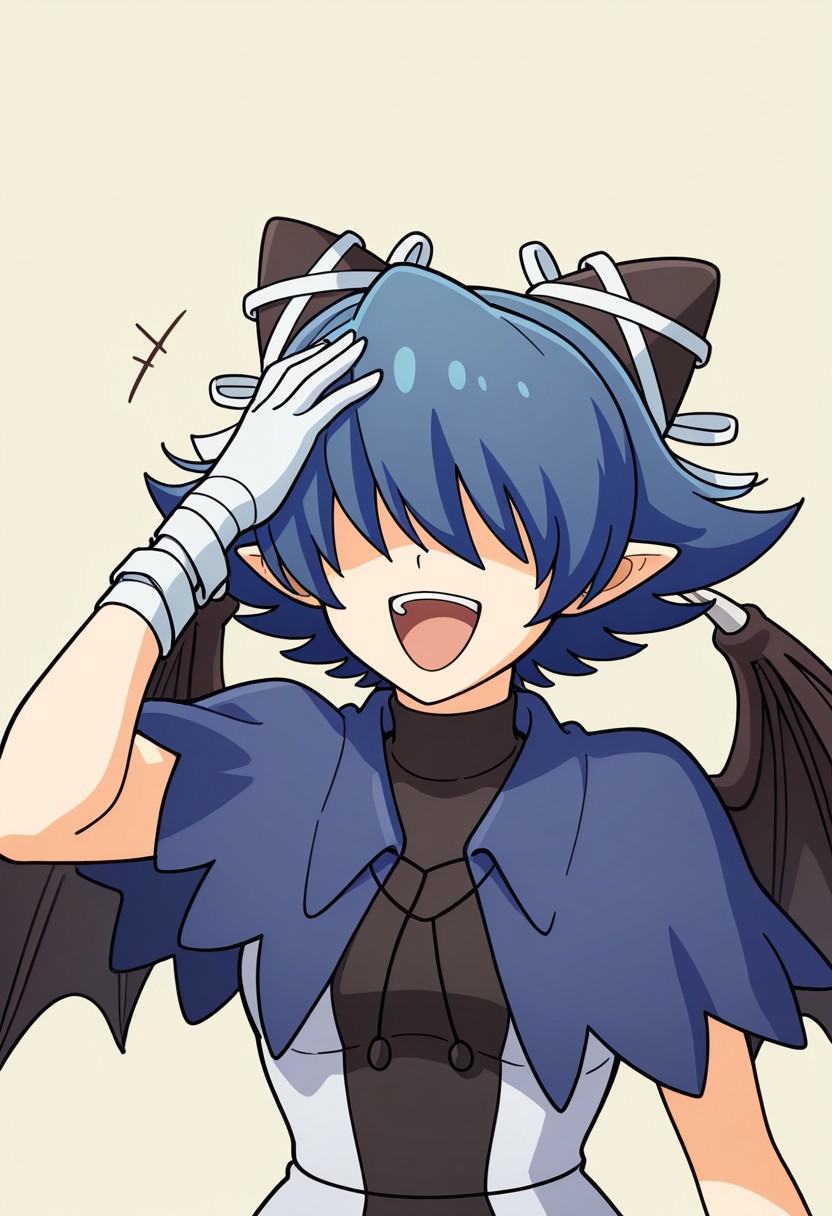 ioyahaha,  hand to head,  open mouth on Tensor.Art
