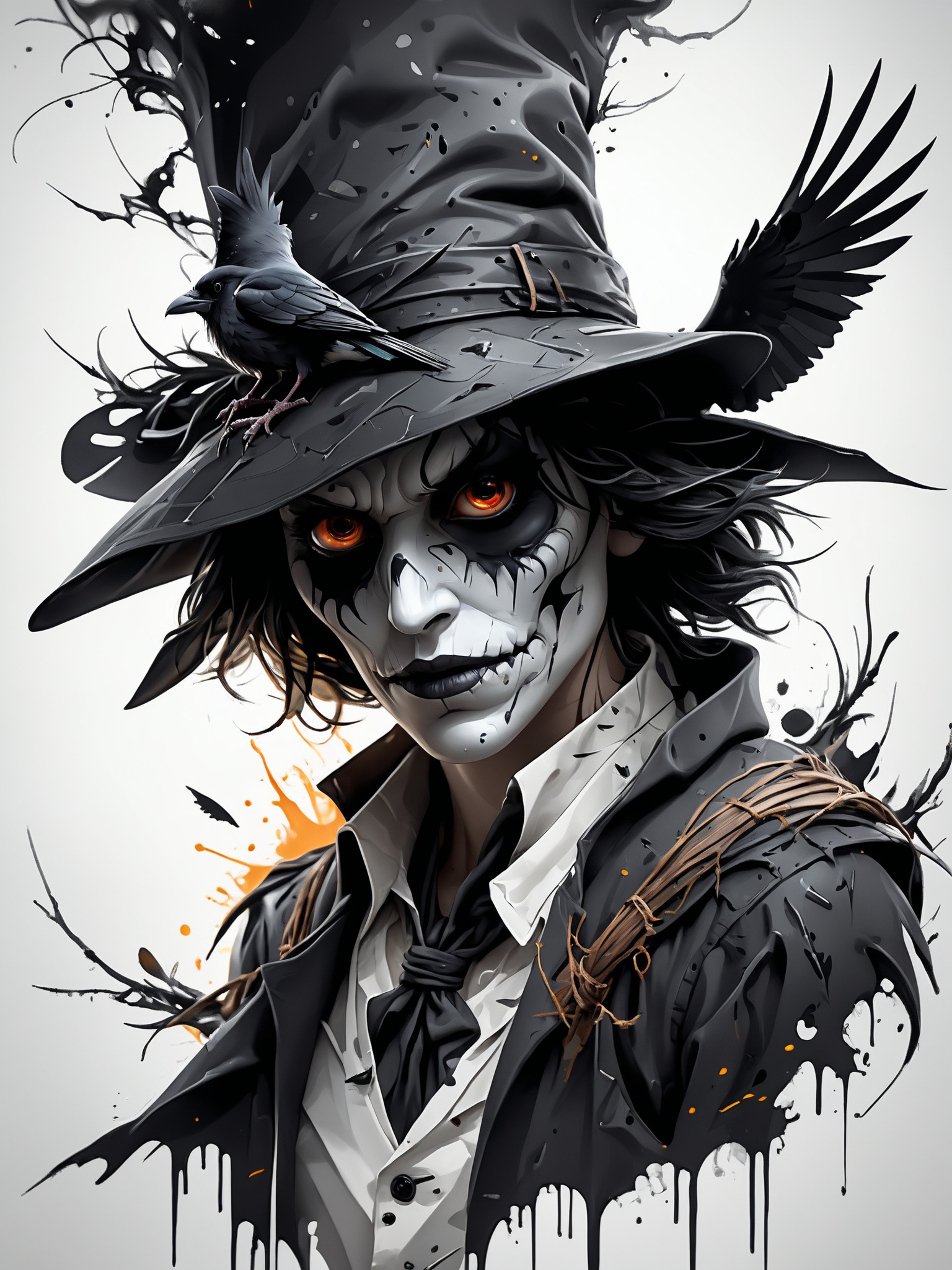 Vektor Create an exquisite ink painting on white paper that is the perfect multi-exposure work of art. This piece was inte...