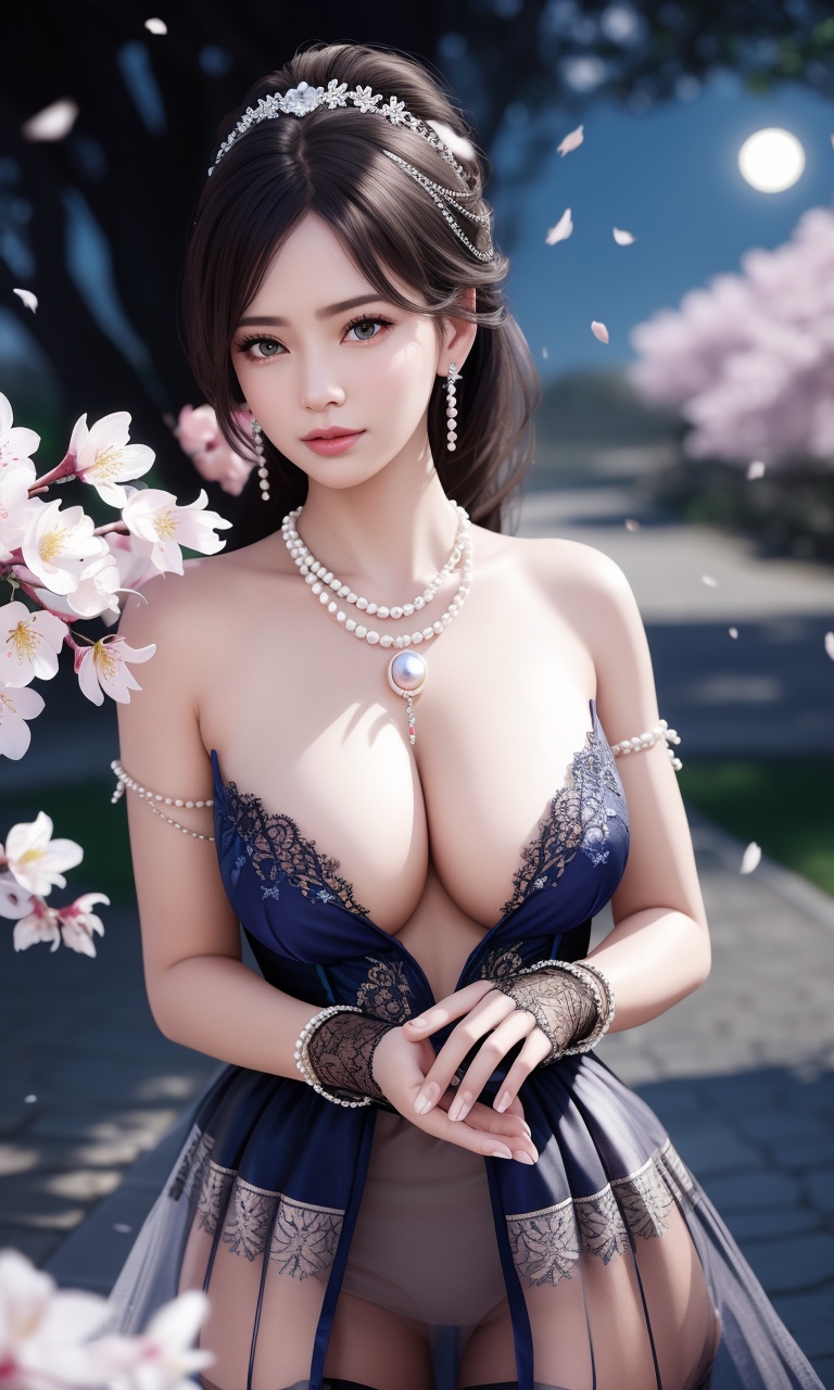 ,1girl, pov,,moon, full moon,night,night sky, moonlight,night,cherry_blossoms,cure blossom \(cosplay\), branch, tree, cleavage, couch, solo, , winter, snow, snowing, snowing,lemon blossoms, strawberry blossoms, spider lily, branch, 1girl, tree, spring_\(season\), solo, petals, looking at viewer,  <lora:DA_Amy202210Halloween:0.6>ultra realistic 8k cg, picture-perfect face, flawless, clean, masterpiece, professional artwork, famous artwork, cinematic lighting, cinematic bloom, perfect face, beautiful face, fantasy, dreamlike, unreal, science fiction, huge breasts, beautiful clothes, lace, lace trim, lace-trimmed legwear, (rich:1.4), prestige, luxury, jewelry, diamond, gold, pearl, gem, sapphire, ruby, emerald, intricate detail, delicate pattern, charming, alluring, seductive, erotic, enchanting, hair ornament, necklace, earrings, bracelet, armlet,halo 