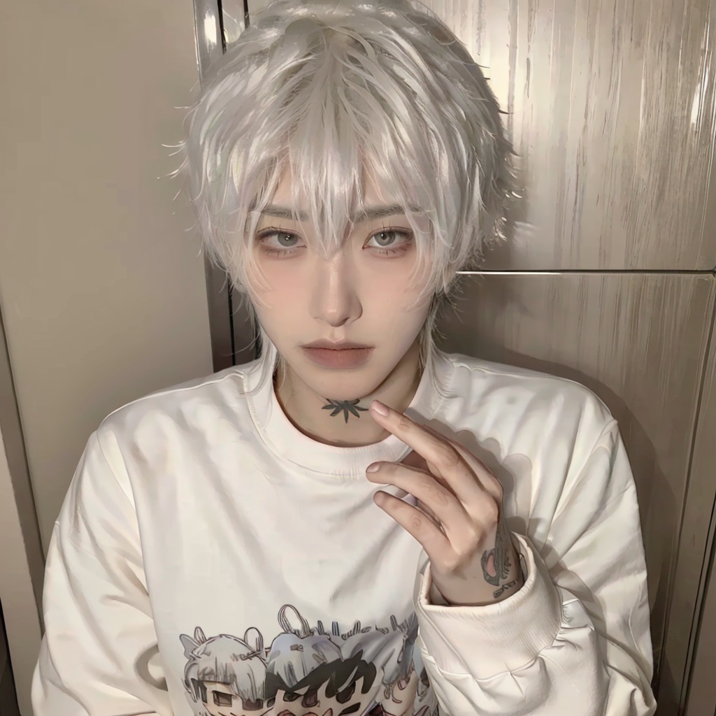 1boy,idol,male,silver hair,tan,tattoo,muscular,tall,slender face,<lora:正太:0.8>,<lora:FF_Girl丨多风格lora_v1.0:0.6>,