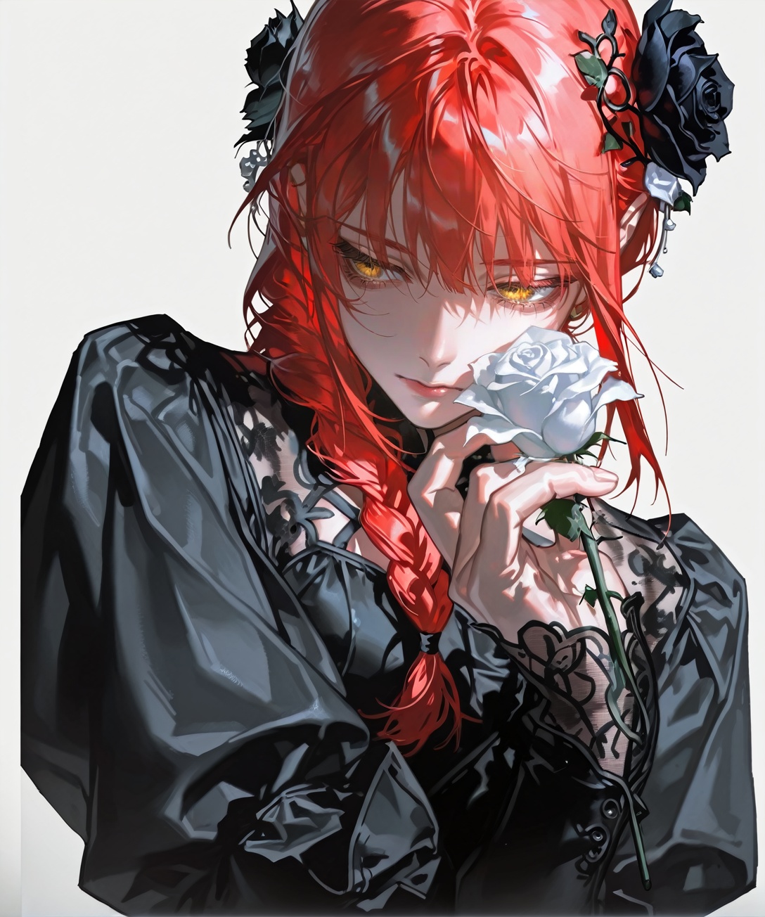 1girl,  Makima,  black_flower on Tensor.Art