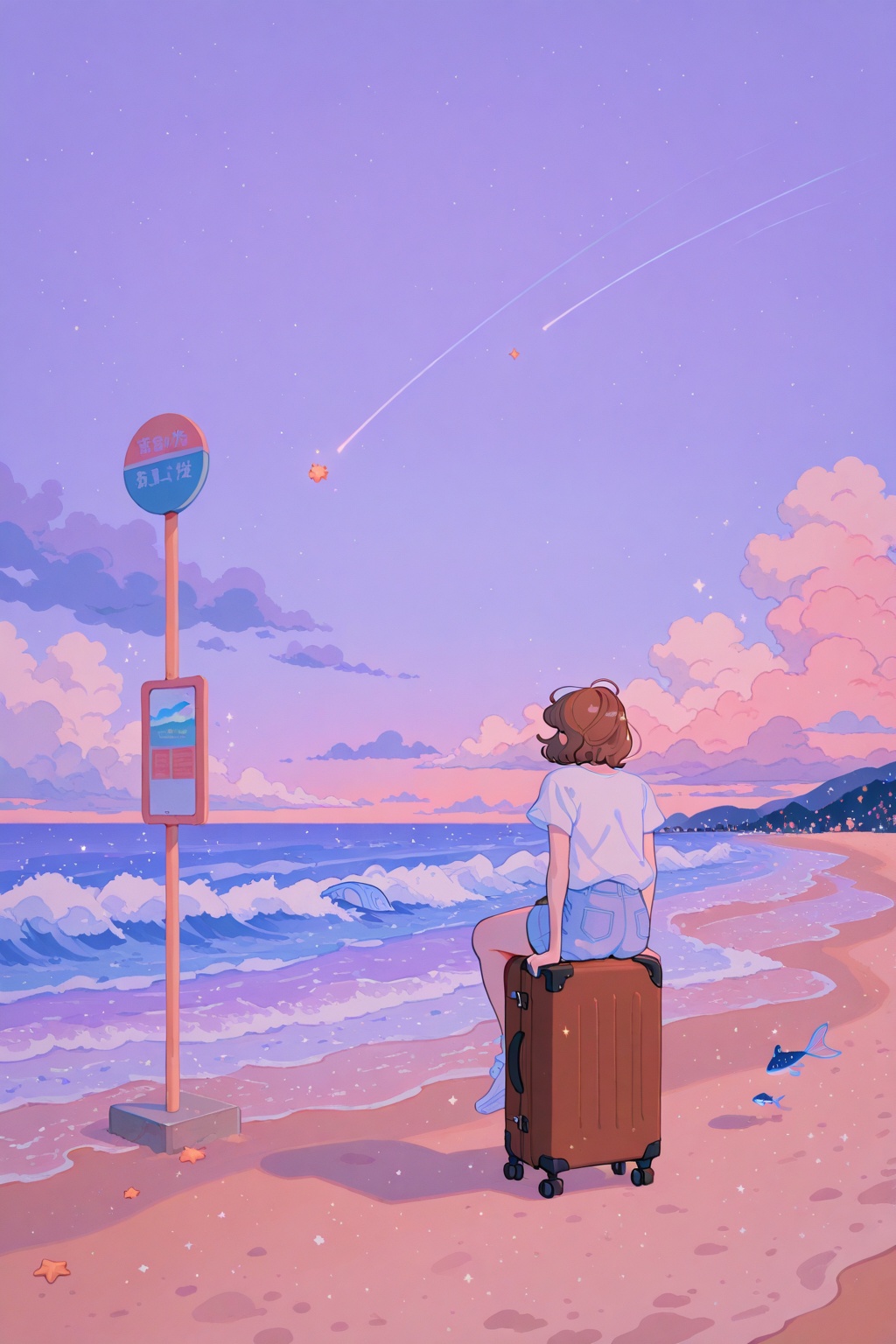 rolling suitcase,  suitcase,  1girl on Tensor.Art