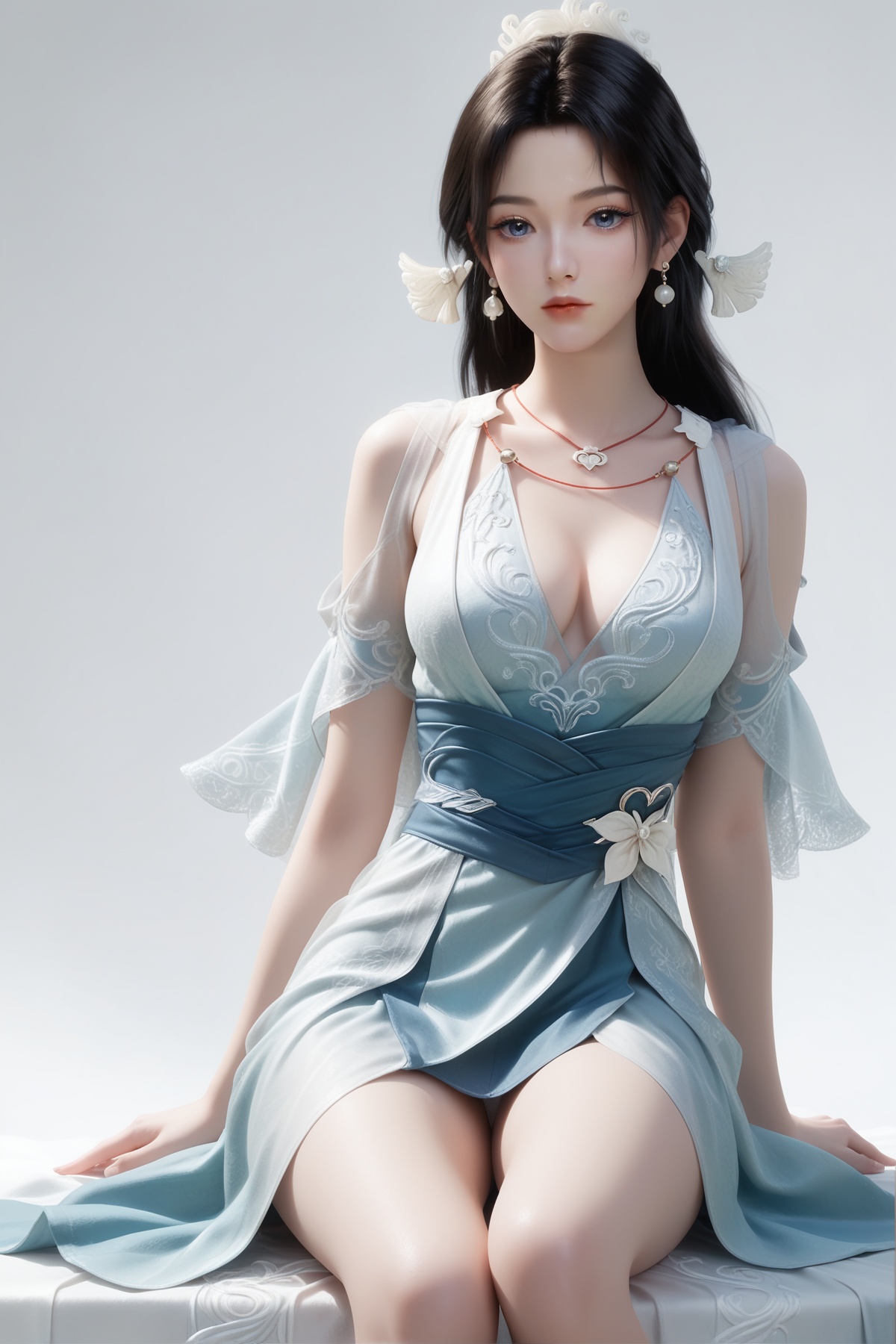 score_9,score_8_up,score_7_up,<lora:wy_songyu_XL7.0:0.8>,1girl,long hair,breast,medium breast,earrings,hair_ornament,dress,black hair,blue eyes,thick_thighs,simple background,white_background,wetting,dark,sitting,