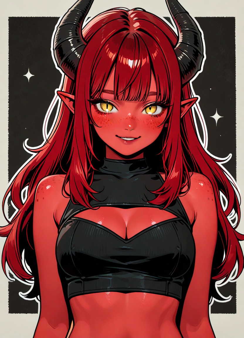 1girl,  solo,  horns on Tensor.Art