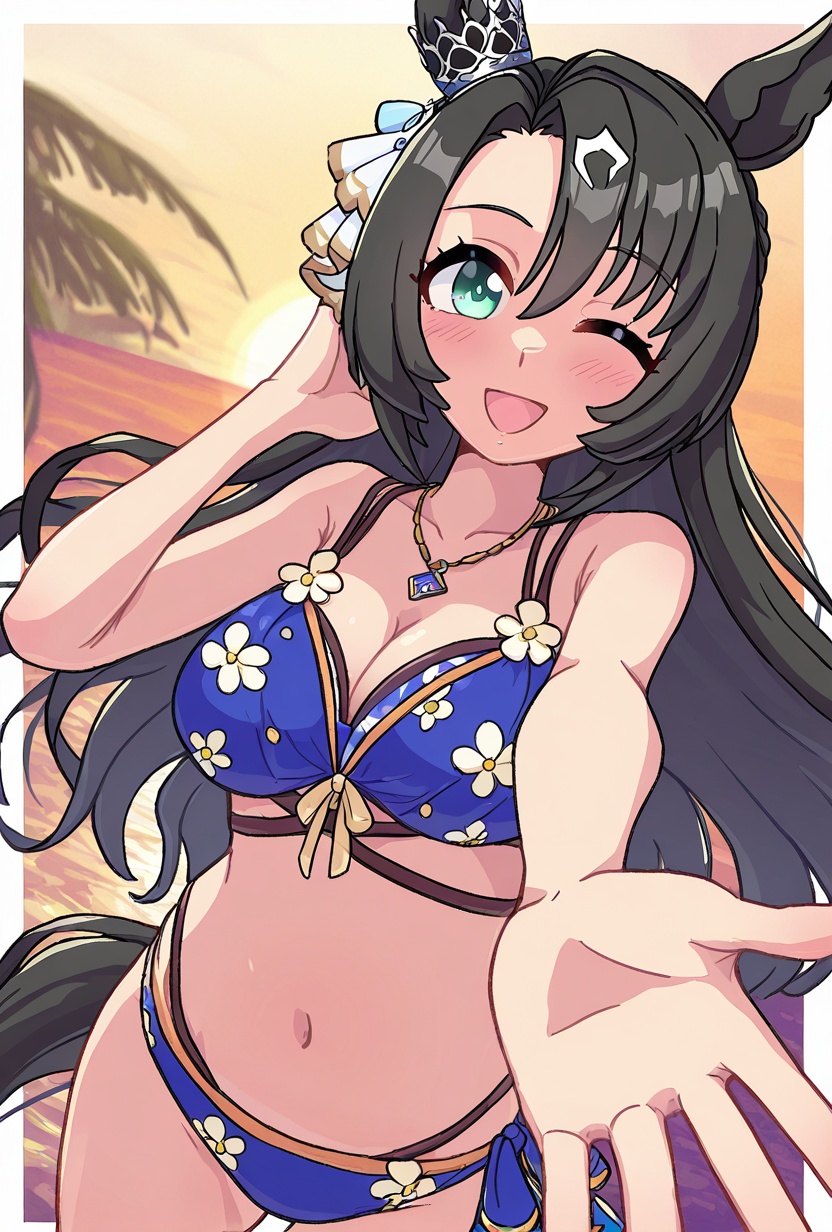 b1ll,  scenery,  satono crown (sunny island splendor) (umamusume) on Tensor.Art