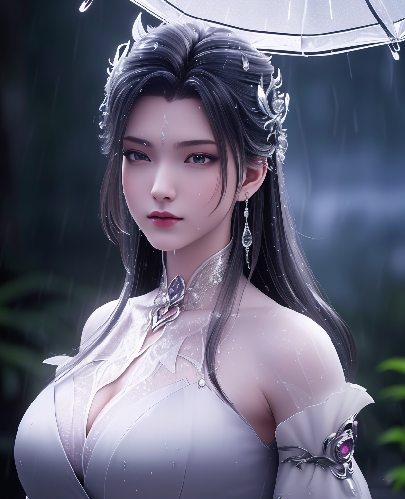 <lora:706-DA-诛仙-陆雪琪-新装束:0.8>(,1girl, ,best quality, ),looking at viewer, ,ultra detailed 8k cg, ultra detailed background,  ultra realistic 8k cg,          cinematic lighting, cinematic bloom, (( , )),,  , unreal, science fiction,  luxury, jewelry, diamond, pearl, gem, sapphire, ruby, emerald, intricate detail, delicate pattern, charming, alluring, seductive, erotic, enchanting, hair ornament, necklace, earrings, bracelet, armlet,halo,masterpiece, (( , )),,  ,cherry blossoms,(((, night,night sky,,  ultra high res, (photorealistic:1.4), raw photo, 1girl, , rain, sweat, ,wet, )))(( , ))   (cleavage), (),