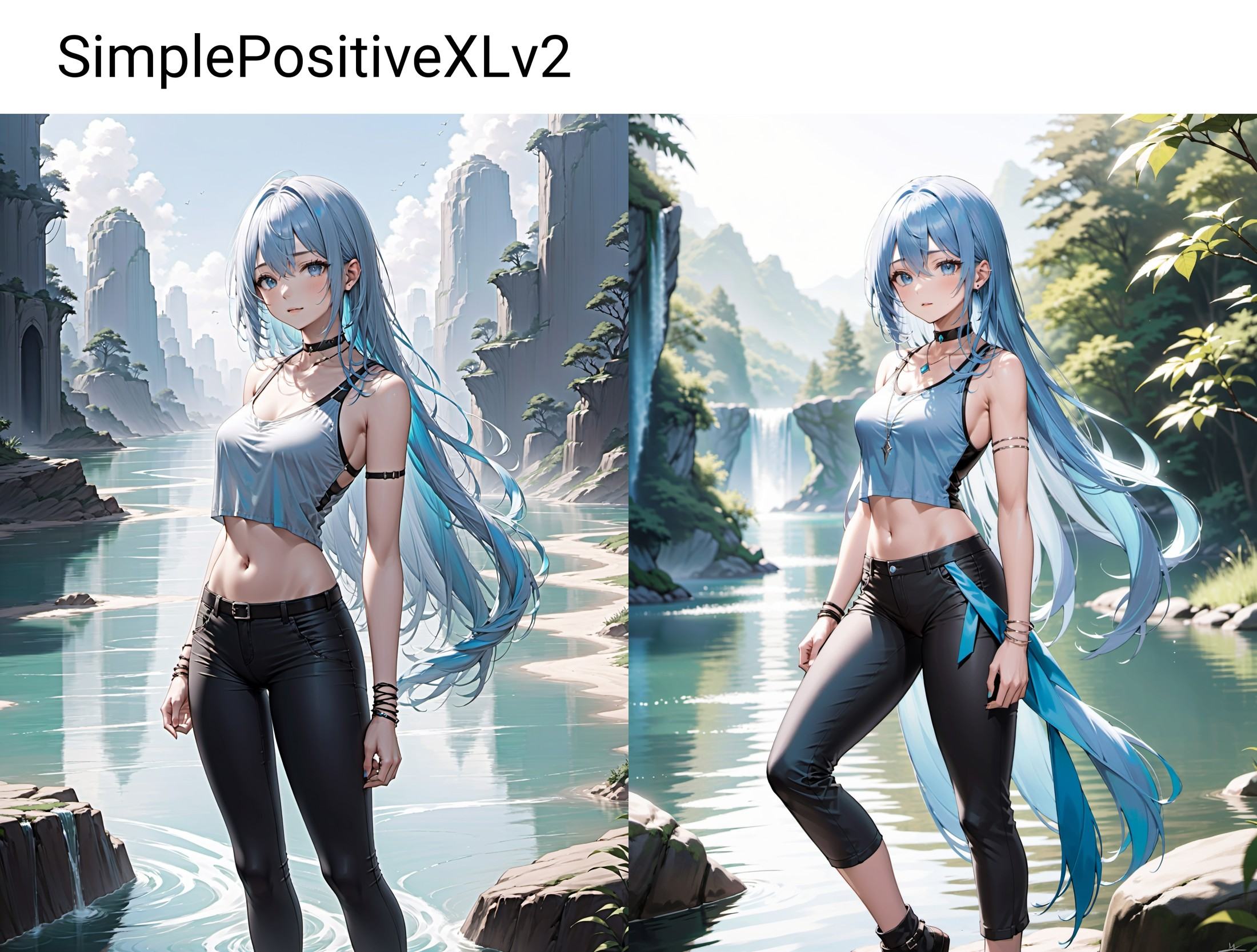 1girl,  solo,  light blue long hair on Tensor.Art