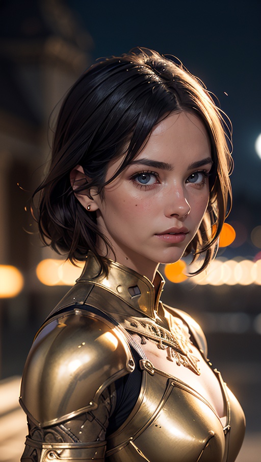 Portrait of a girl,  the most beautiful in the world,  (medieval gold armor) on Tensor.Art