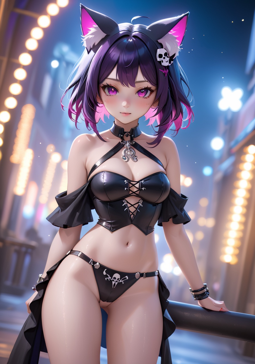 realistic,  a pretty 19-year-old dark magical-girl plotting mischief,  dark magical-girl outfit on Tensor.Art