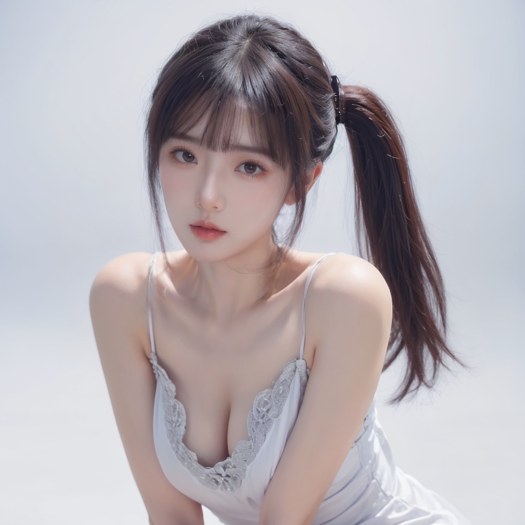 1girl, fishtaildress,,big breasts, looking at viewer, simple background,<lora:20231109-1699510907344:0.6>