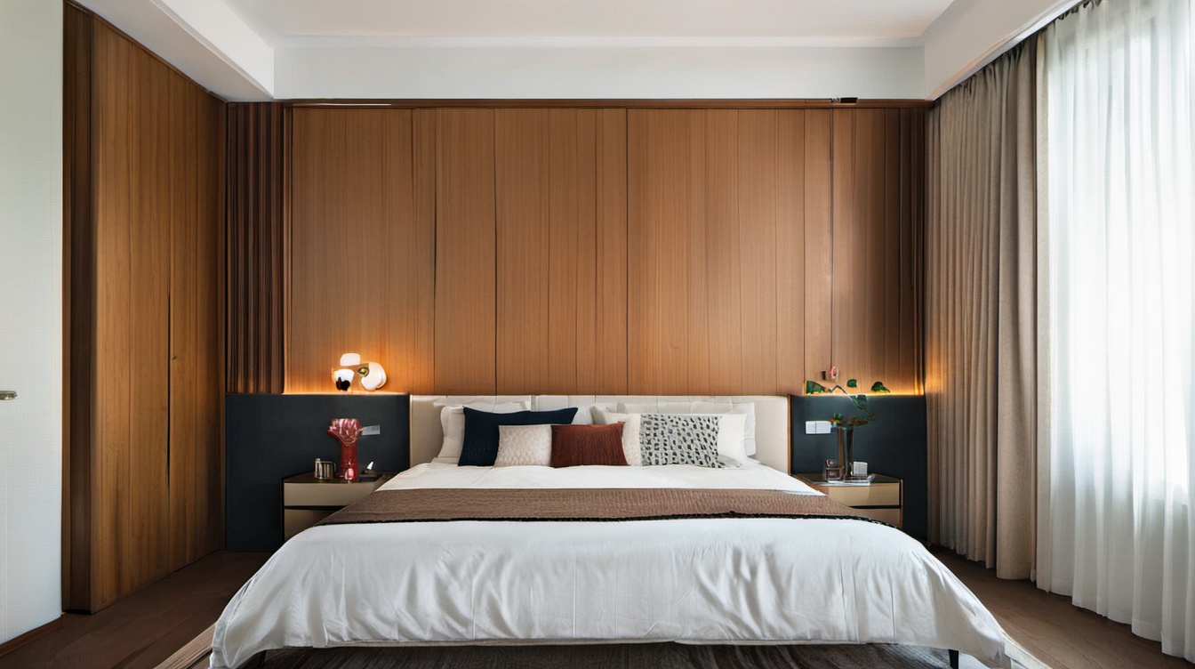 <lora:hunda XL2.0:1>,hunda,indoor,bedroom,floor,bed,curtains,table,chair,bed_sheet,pillow,available light,cup,plant,vase,incredibly absurdres,realistic,