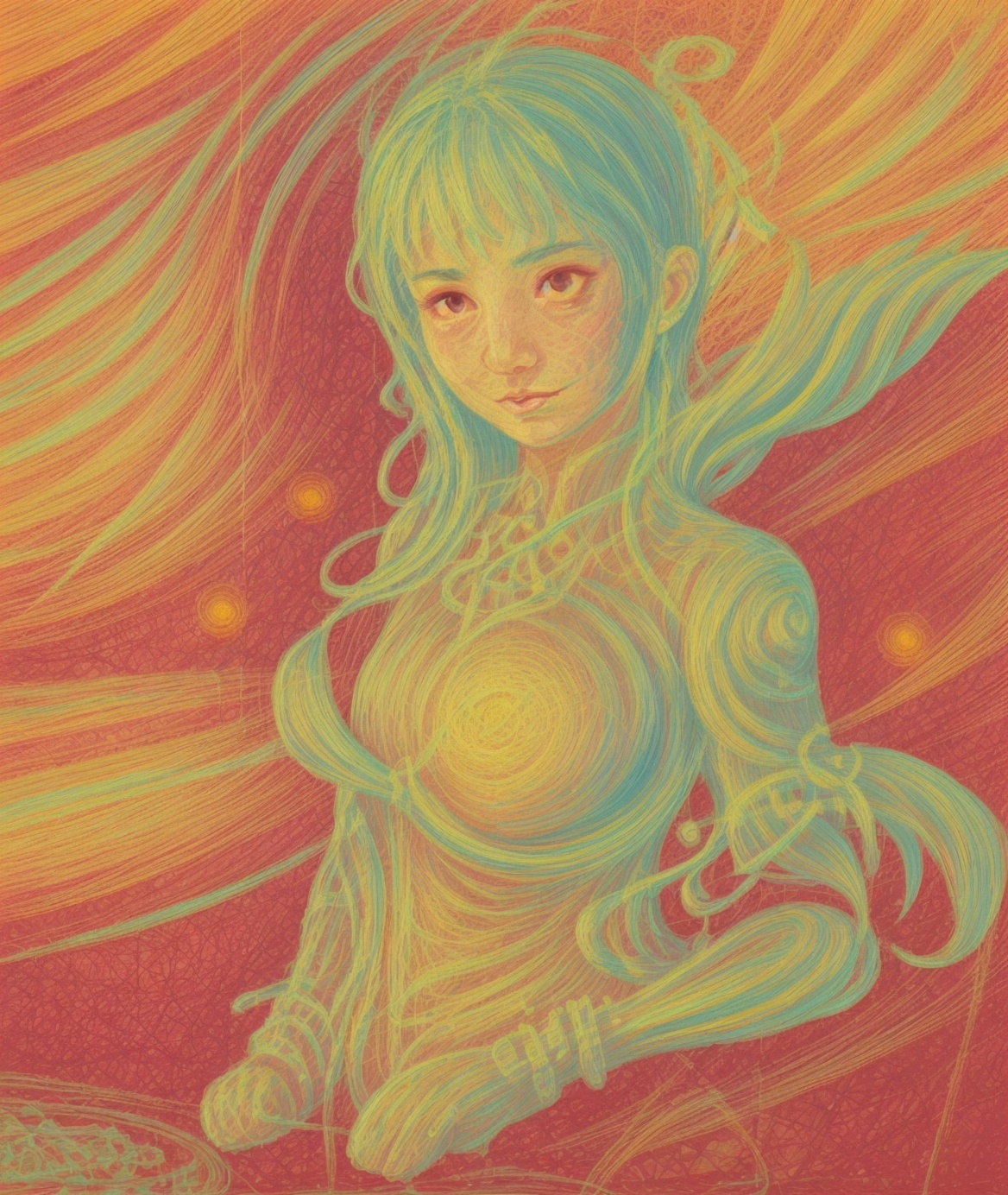 (chahua),chahua,1girl,cloud,constellation,space,crescent moon,earth \(planet\),moon,night,night sky,open mouth,planet,shooting star,sky,star \(sky\),star \(symbol\),starry sky,tower,traditional media,<lora:chahua:0.7>,