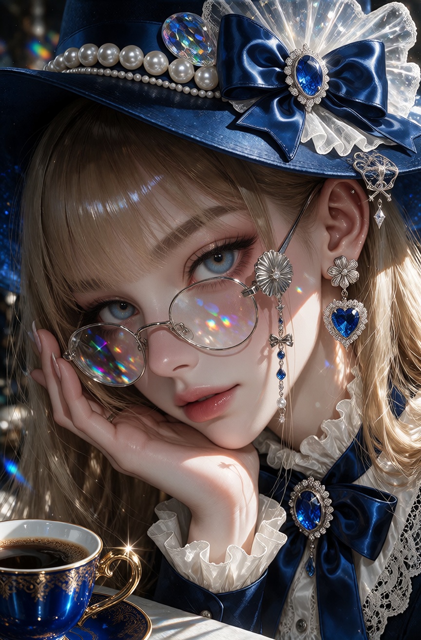 Extremely detailed anime illustration with crisp clean lineart,  glossy jewel-like rendering and a luminous,  high-saturat...