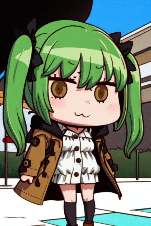 1girl,  :3,  light green hair on Tensor.Art