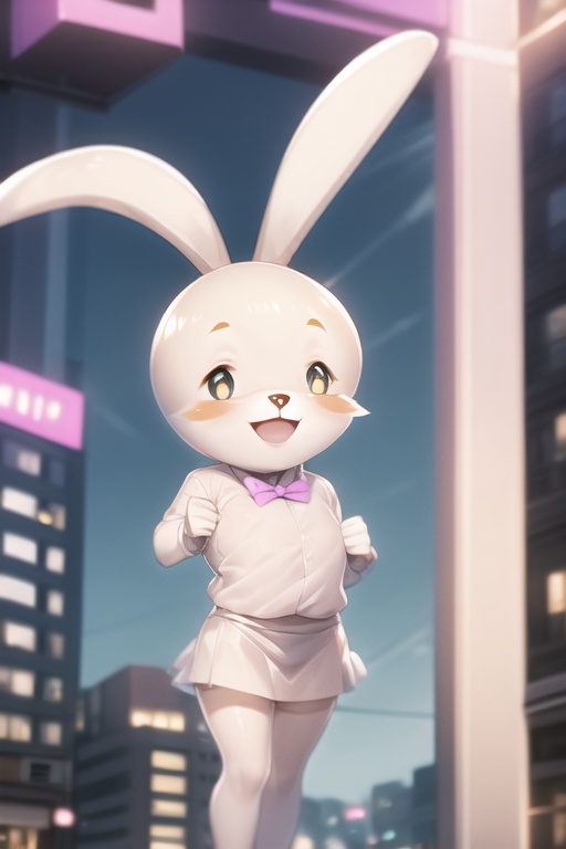 tsidoki,  white eyes,  rabbit ears on Tensor.Art