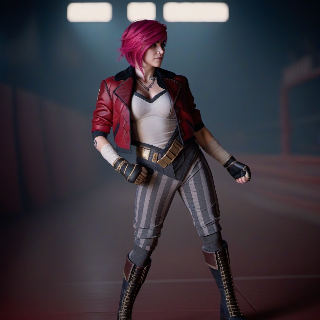 cinematic photo a woman,  full body,  pink hair on Tensor.Art