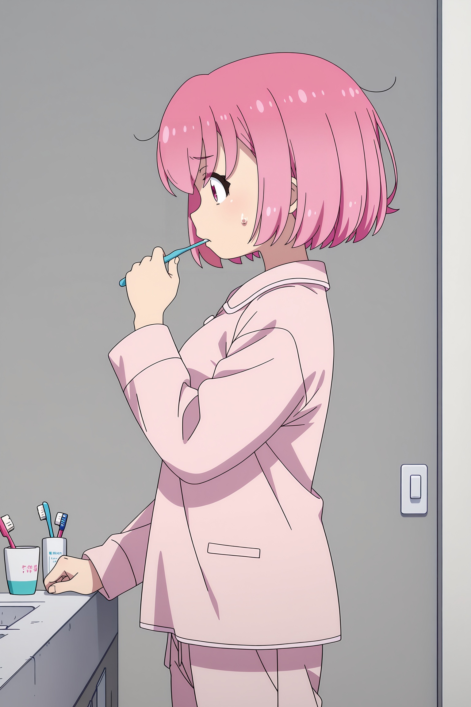 Kurumi Fukuga,  solo,  pajamas on Tensor.Art