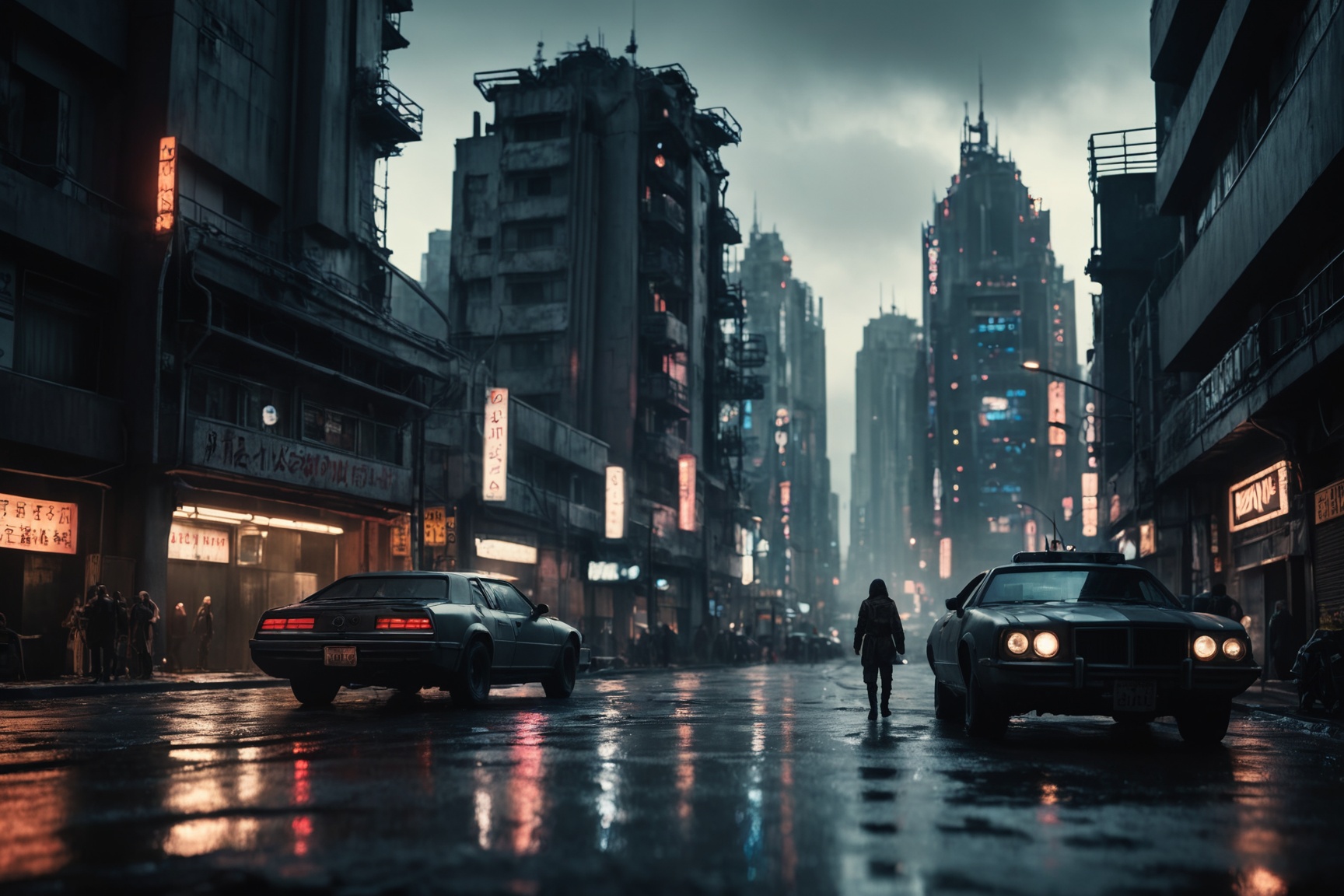 cinematic film still,  a city,  a dystopian future on Tensor.Art