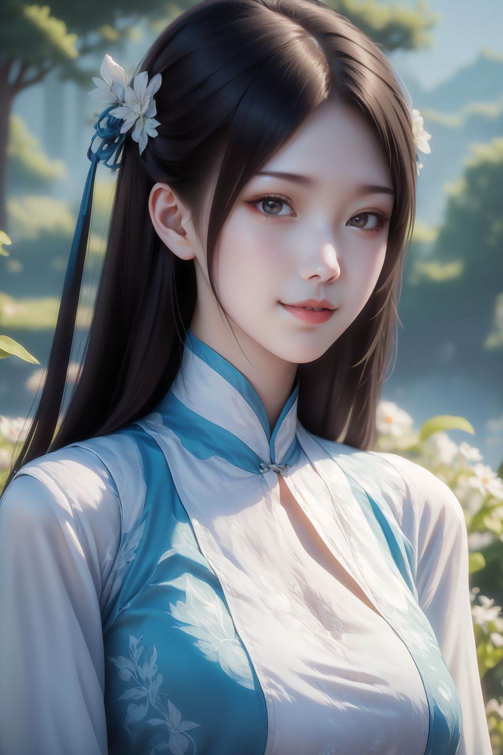 beautiful girl,  black long hair,  white skin by 天TIN on Tensor.Art