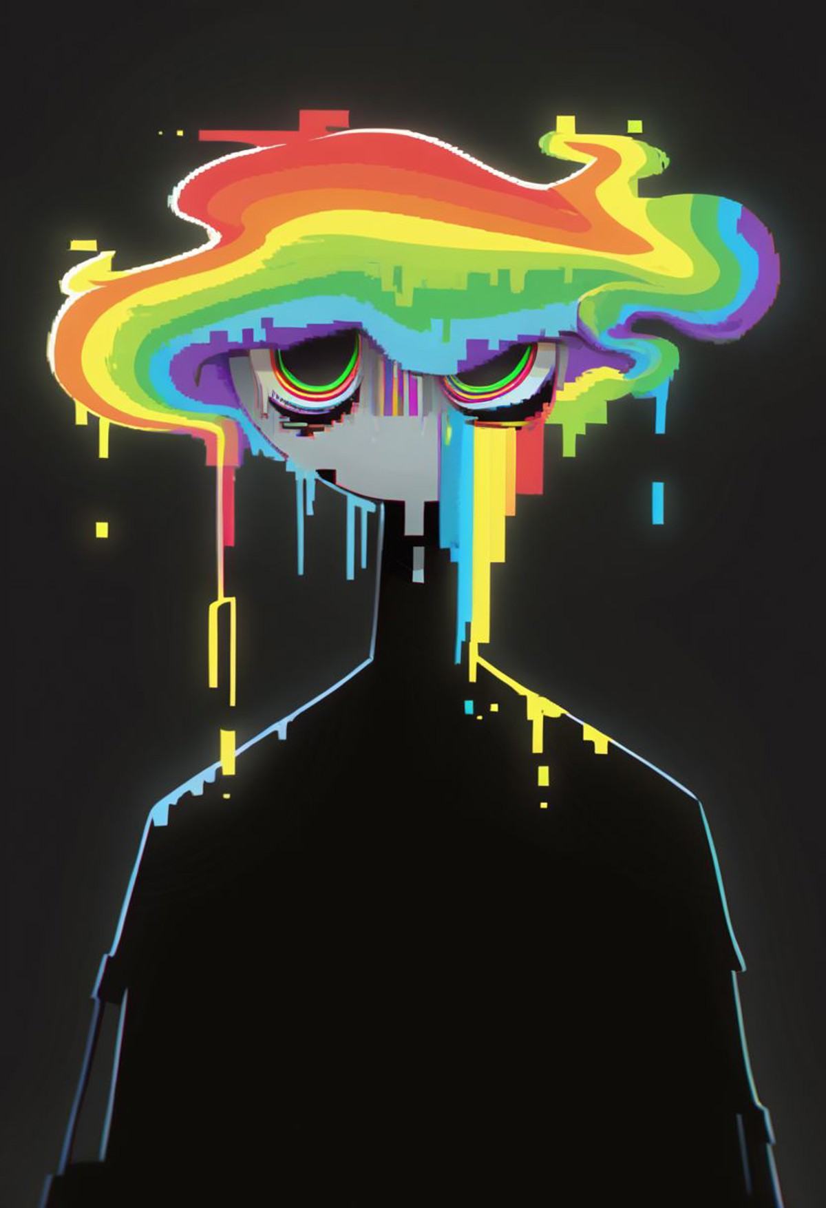 did vaporwave style,  solo,  upper body on Tensor.Art