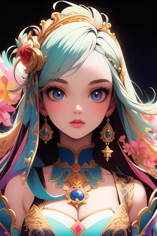 (masterpiece, top quality, best quality, official art, beautiful and aesthetic:1.2),1girl,delicate face,wear gogerous dress,fantasy background,vivid color