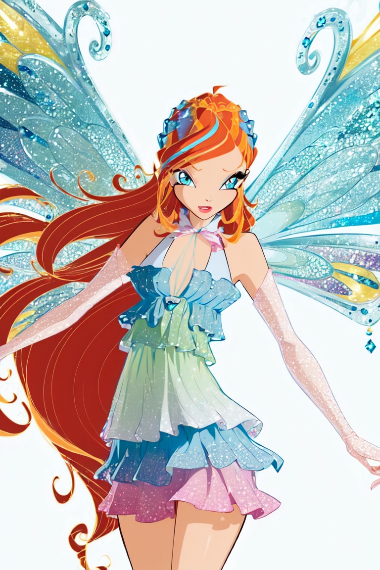 fairy wings,  orange hair,  blue eyes on Tensor.Art