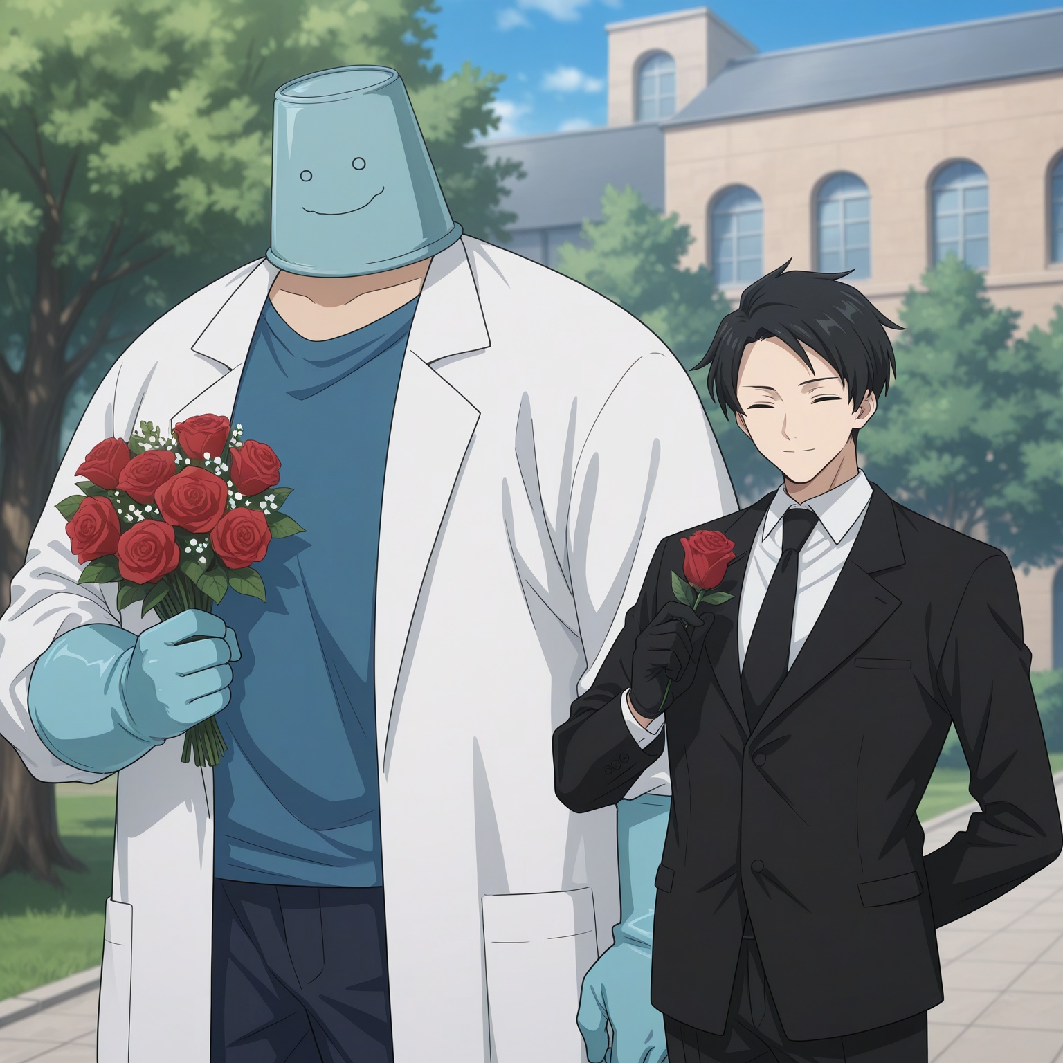 2boys,  cowboy shot,  kyoichiro yozakura by tatuu on Tensor.Art