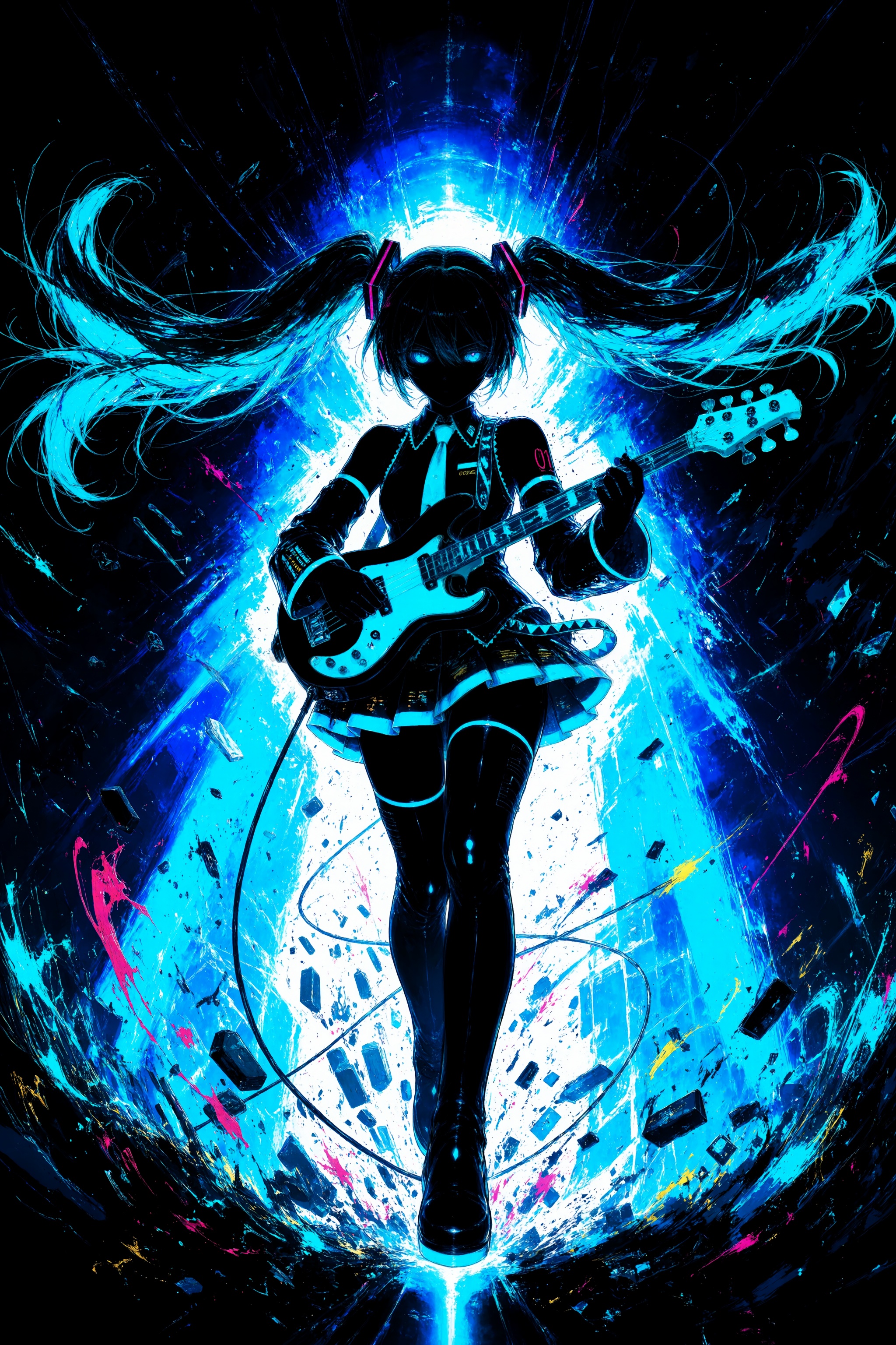 1girl,  hatsune miku, on Tensor.Art